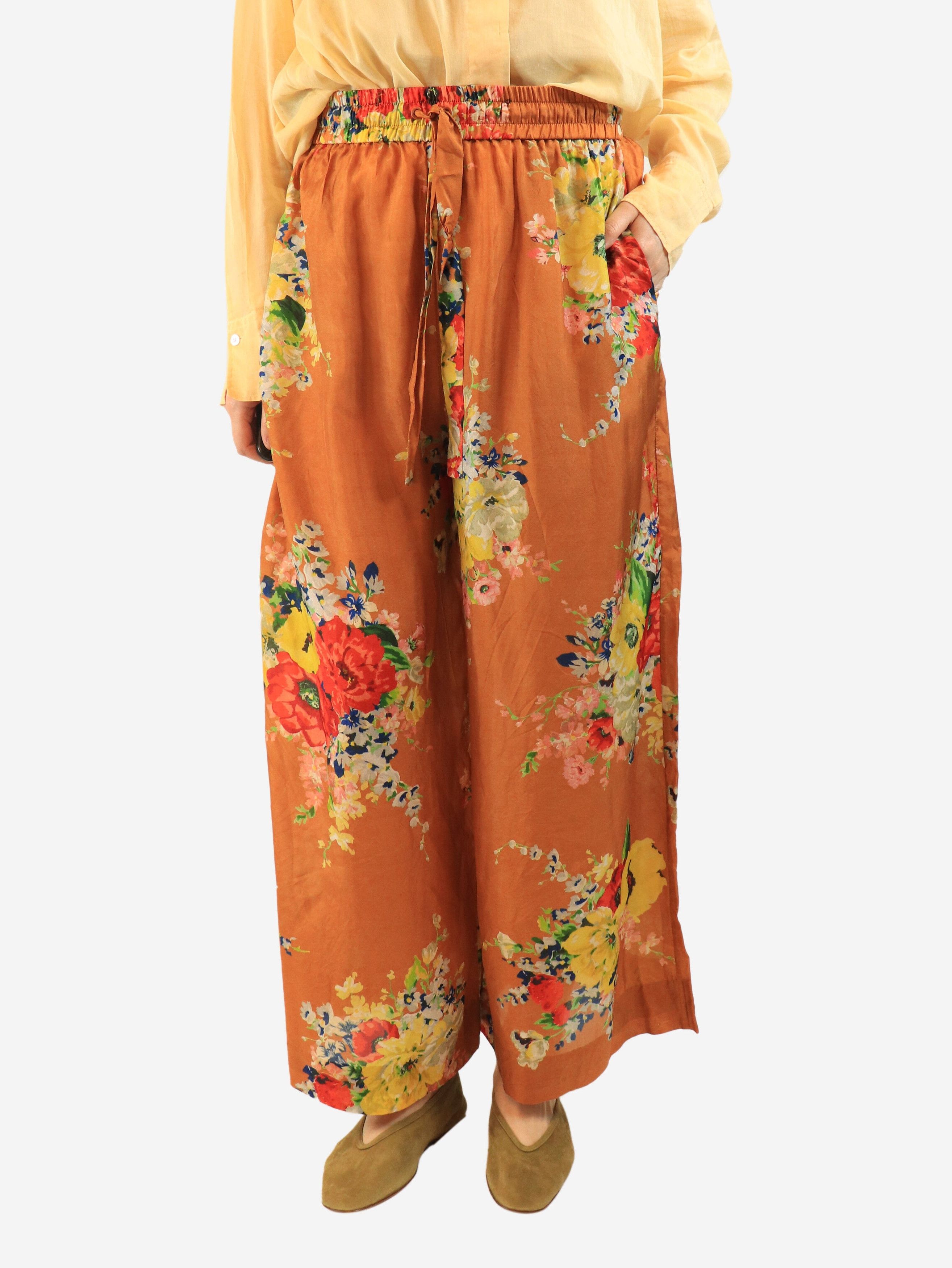 Zimmermann Orange floral silk trousers - UK 14 Size 32" / US 10 / IT 46 - 1 Thumbnail