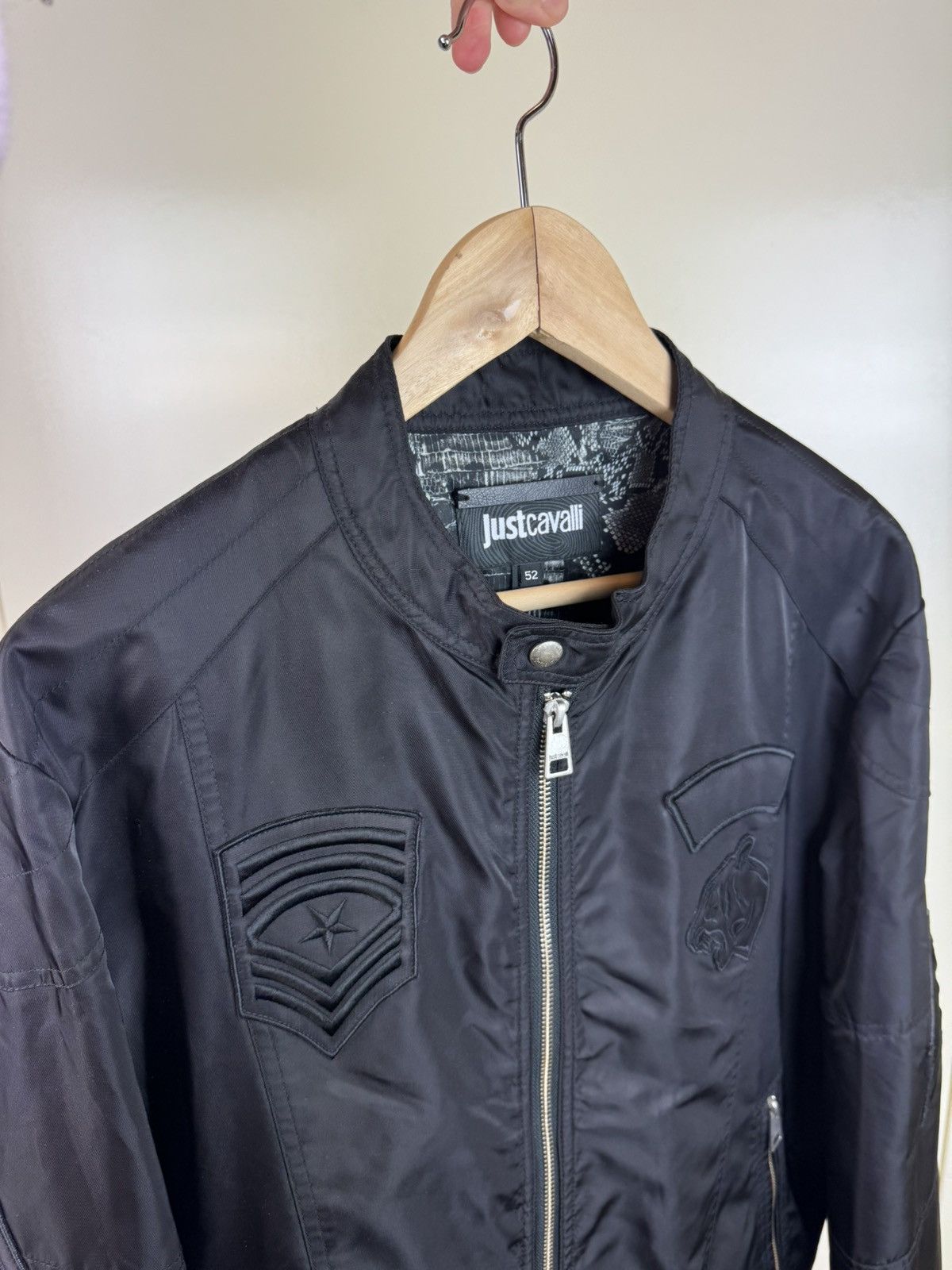 Just Cavalli Just Roberto Cavalli nylon black bomber jacket car coat M Size US M / EU 48-50 / 2 - 13 Thumbnail