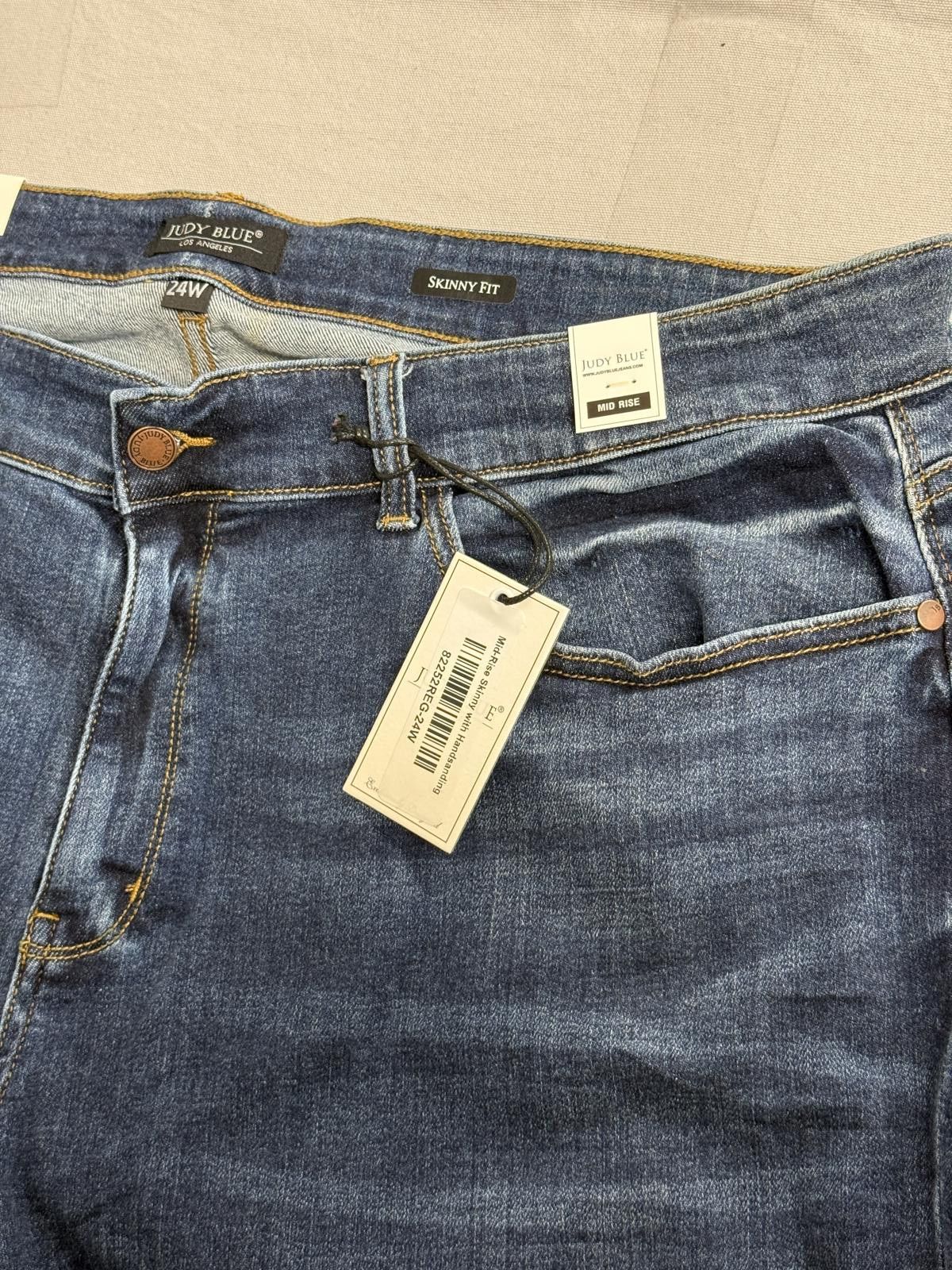 Other Judy Blue Jean Mid-Rise Skinny with Handsanding NWT Size 24W Size 42" / US 20 - 5 Thumbnail