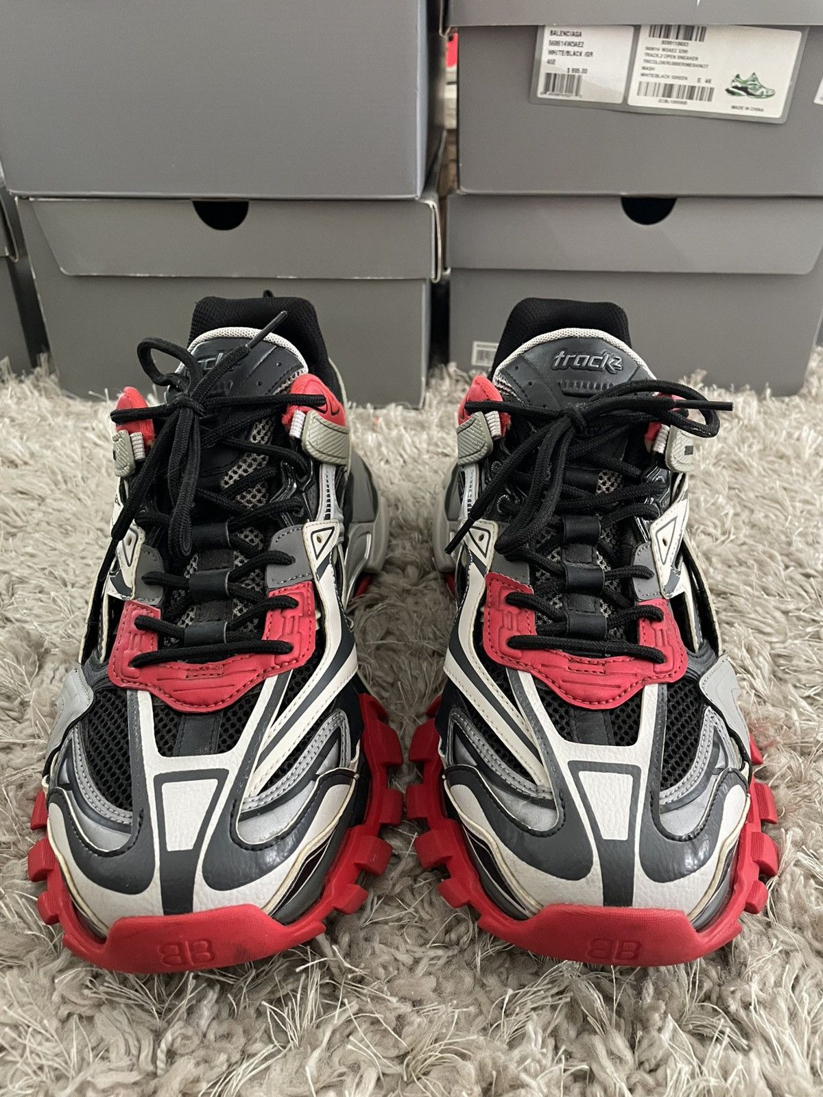 Balenciaga Balenciaga Track 2 black/Grey/Red Size US 12 / EU 45 - 4 Thumbnail