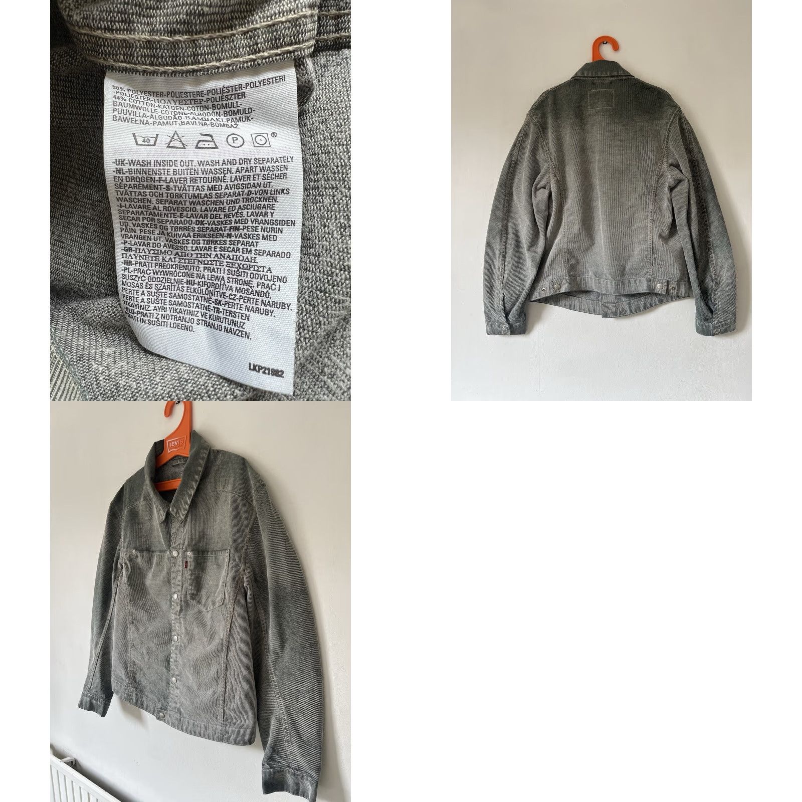 Levi's VINTAGE Levi's Engineered Jacket M Levi's Engineered Corduroy Trucker 38" Chest 2 Front Pockets Twisted 2001 USA Mens Green Brown Denim/Green Jacket Size US M / EU 48-50 / 2 - 11 Thumbnail