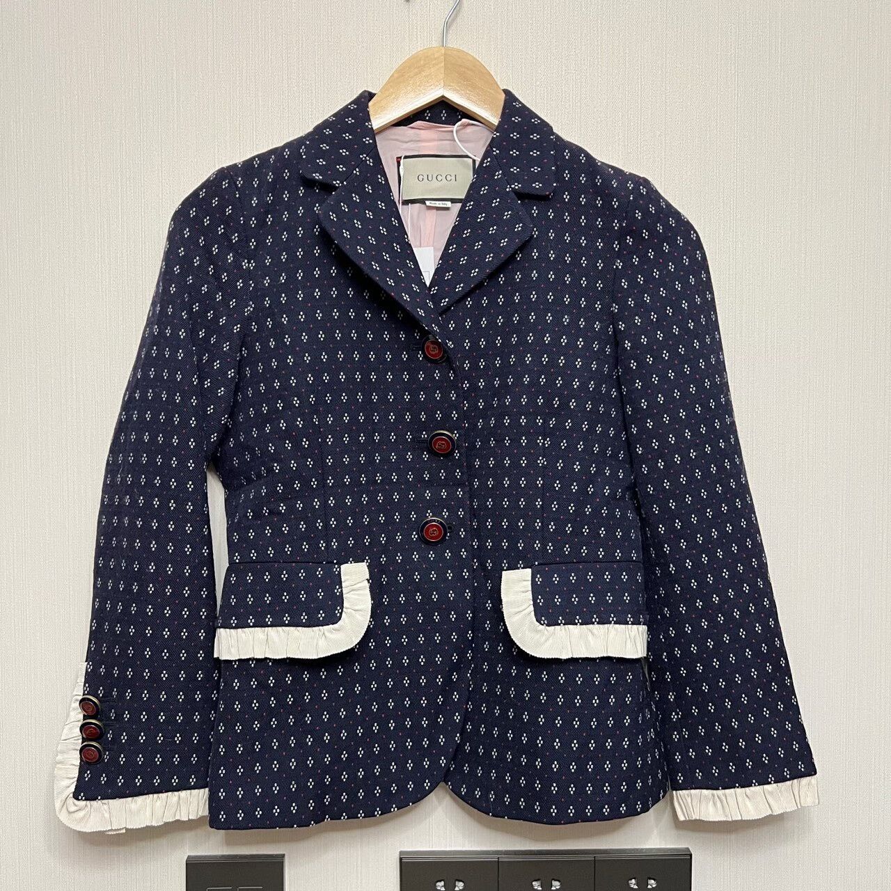 Gucci Gucci Printed Blazer with Lace Trim Size S / US 4 / IT 40 - 1 Thumbnail