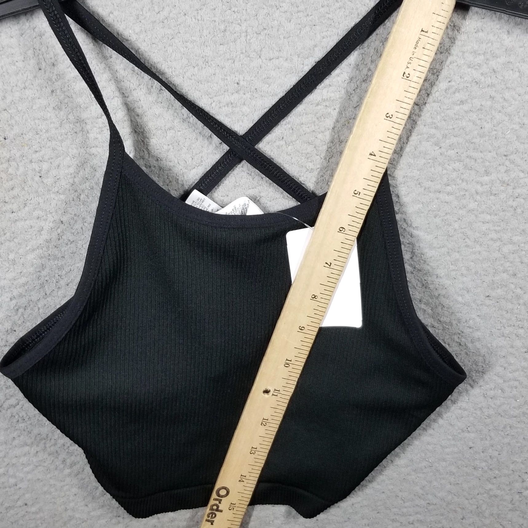Nike Nike Sports Bra Womens Large Black Ribbed Crossback Swoosh DV9986-010 Size ONE SIZE - 4 Thumbnail