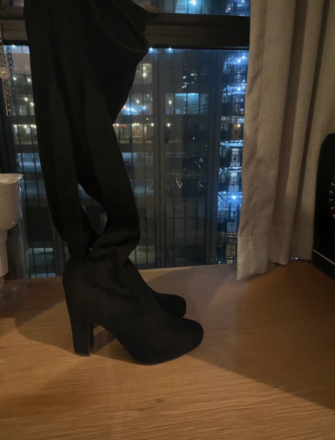 Nordstrom Overknees Boots Heels black Size US 6.5 / IT 36.5 - 4 Thumbnail