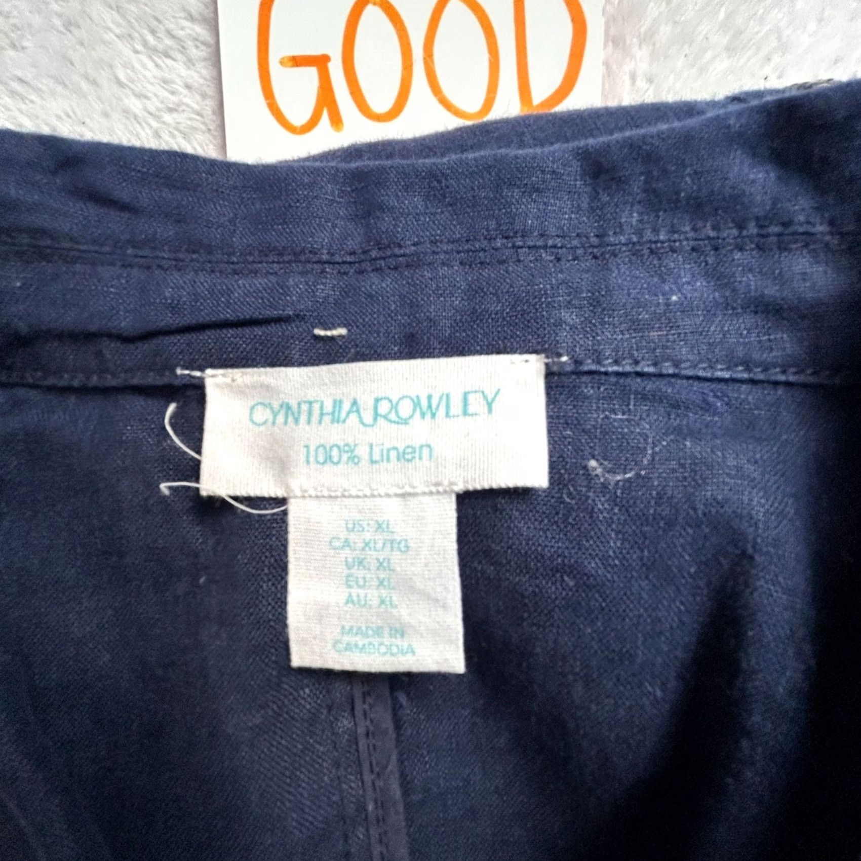 Cynthia Rowley Cynthia Rowley Womens Jacket XL Blue 100% Linen Moto Zip Up Lightweight Biker Shirt/Coat Size XL / US 12-14 / IT 48-50 - 8 Thumbnail