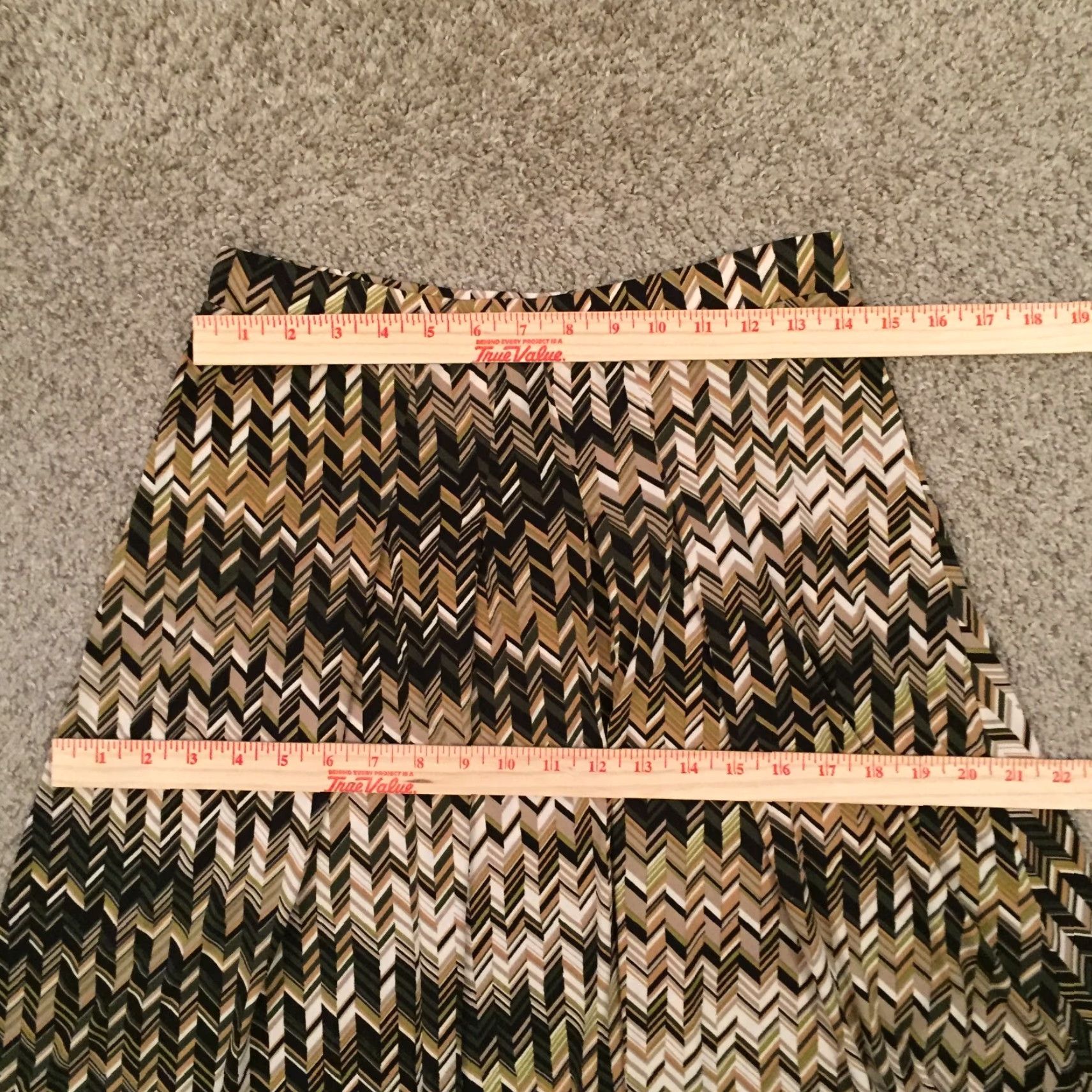 Sea New York New York A-Line Skirt Women S Knee Length Green Striped Pull On Unlined Polyester Spandex Rayon Size 28" / US 6 / IT 42 - 3 Thumbnail