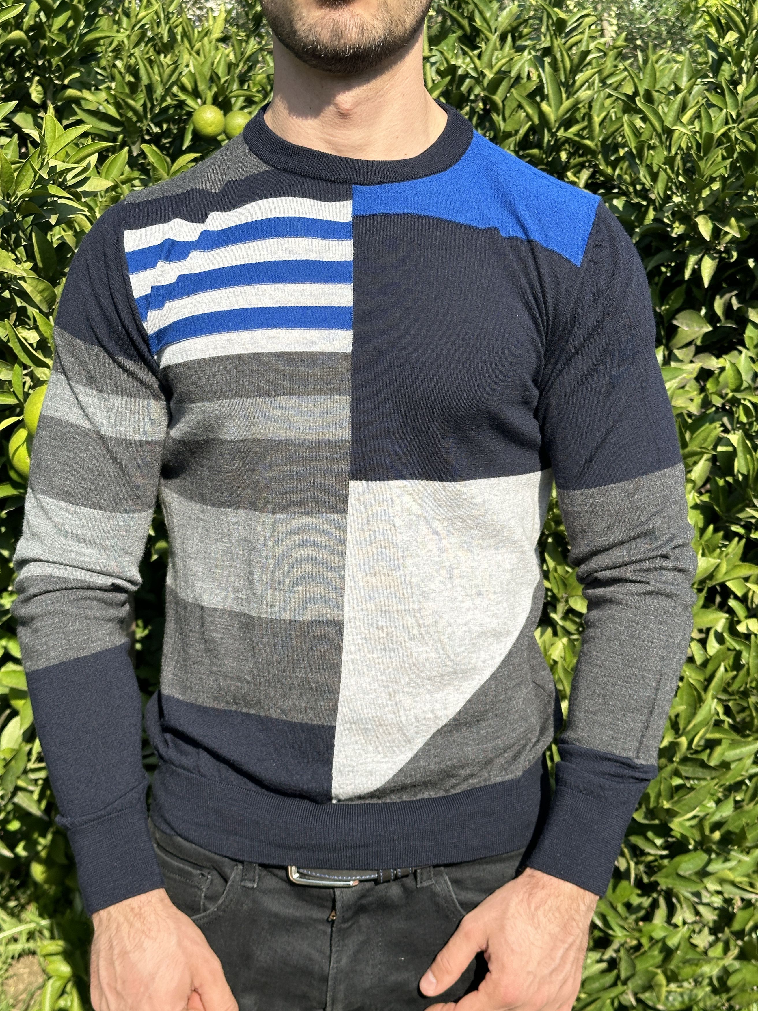 Dior Dior Geometrical Striped Light Pullover CrewNeck Size M Size US M / EU 48-50 / 2 - 2 Thumbnail