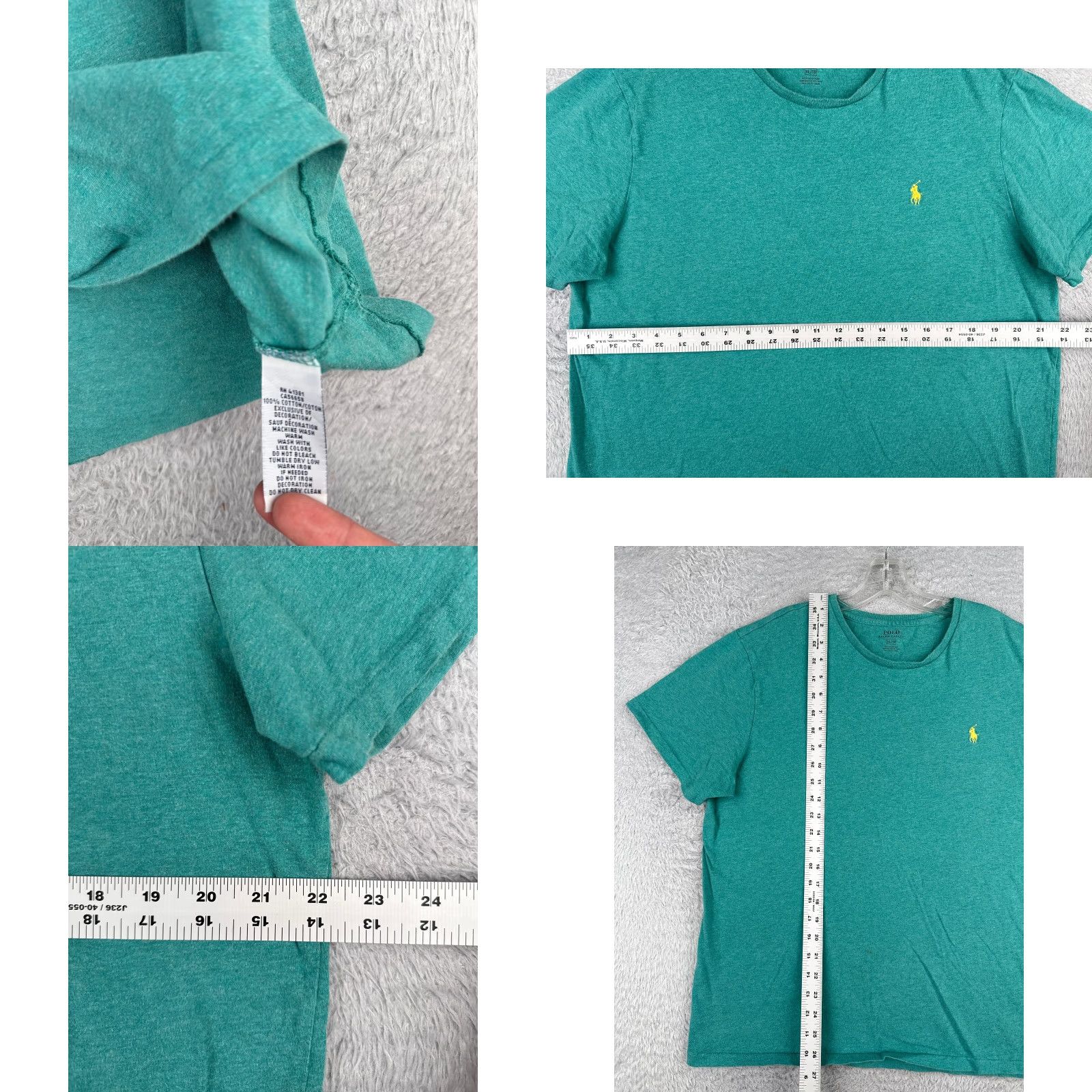 Ralph Lauren Polo Ralph Lauren Shirt Men XL Teal 100% Cotton Crew Short Sleeve Logo Embroidered Size US XL / EU 56 / 4 - 8 Thumbnail