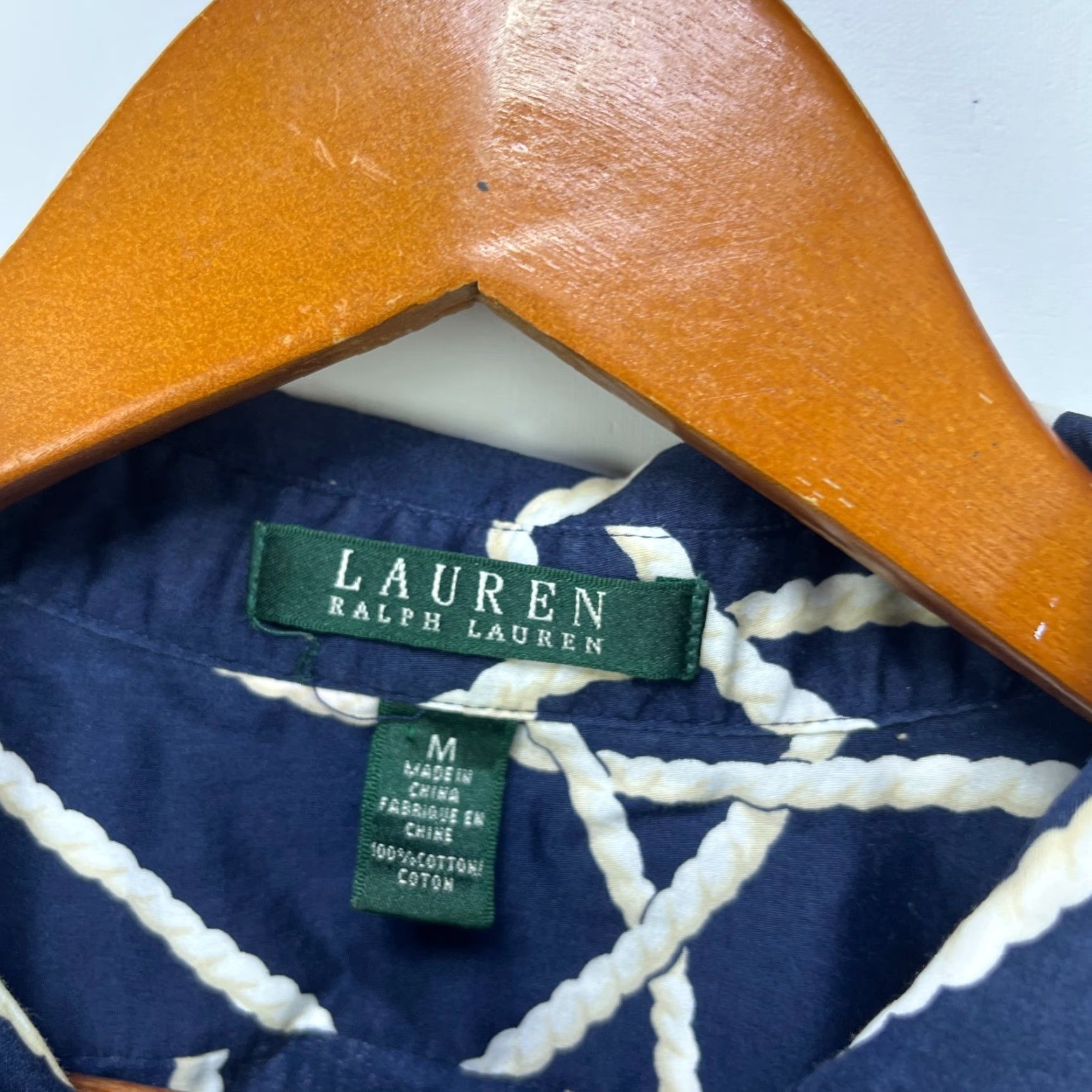 Polo Ralph Lauren VINTAGE Polo Ralph Lauren Womens Sailing Long Sleeve Shirt Medium Blue Striped Button-Up Polo Shirt Size M / US 6-8 / IT 42-44 - 4 Thumbnail