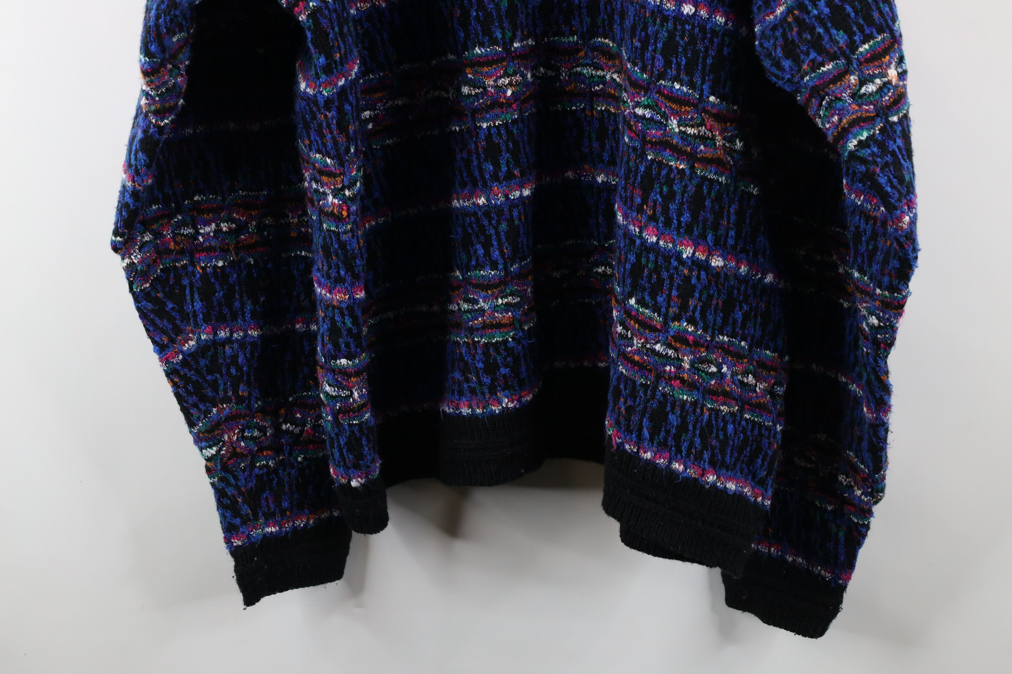 Vintage Vintage 90s Coogi Style Rainbow Textured Knit Sweater Size US XXL / EU 58 / 5 - 9 Thumbnail