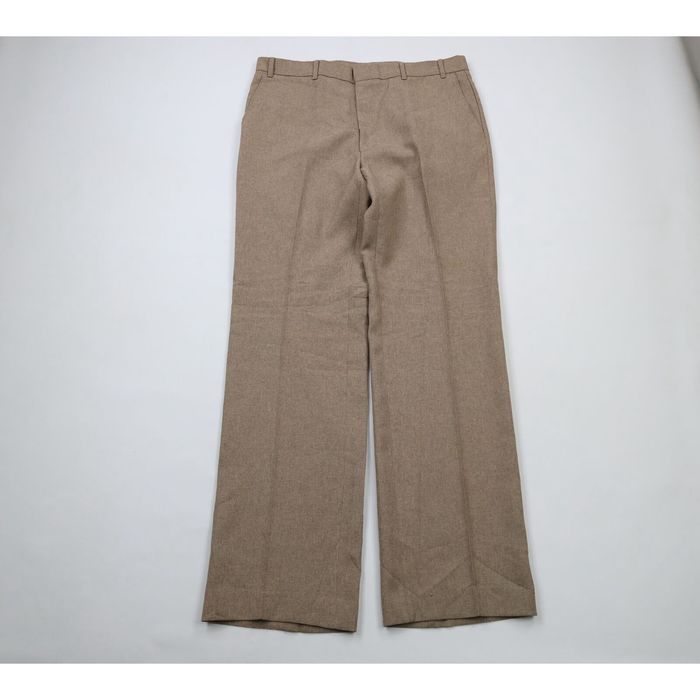 Levi's Vintage 70s Levis 38x35 Knit Wide Leg Bell Bottoms Chino Pants  Heather Brown USA