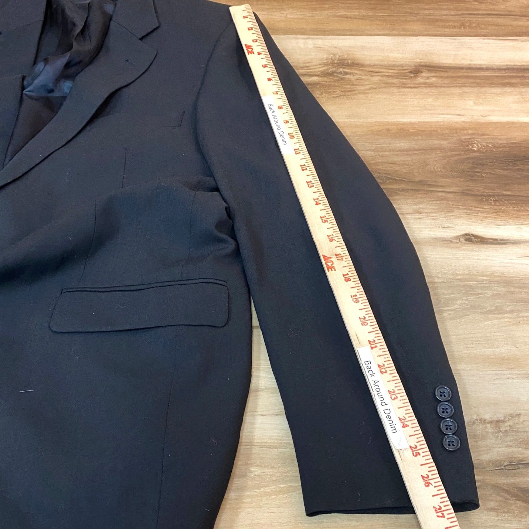 Pronto Uomo Pronto Uomo Blazer Mens 42L Black 100% Worsted Wool Comfort Stretch Sport Jacket Size 42R - 6 Thumbnail