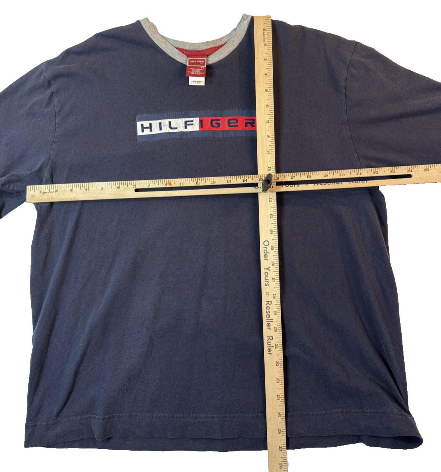 Tommy Hilfiger Tommy Hilfiger Shirt Mens L Navy Ringer Retro Vintage Y2K Size US L / EU 52-54 / 3 - 5 Thumbnail