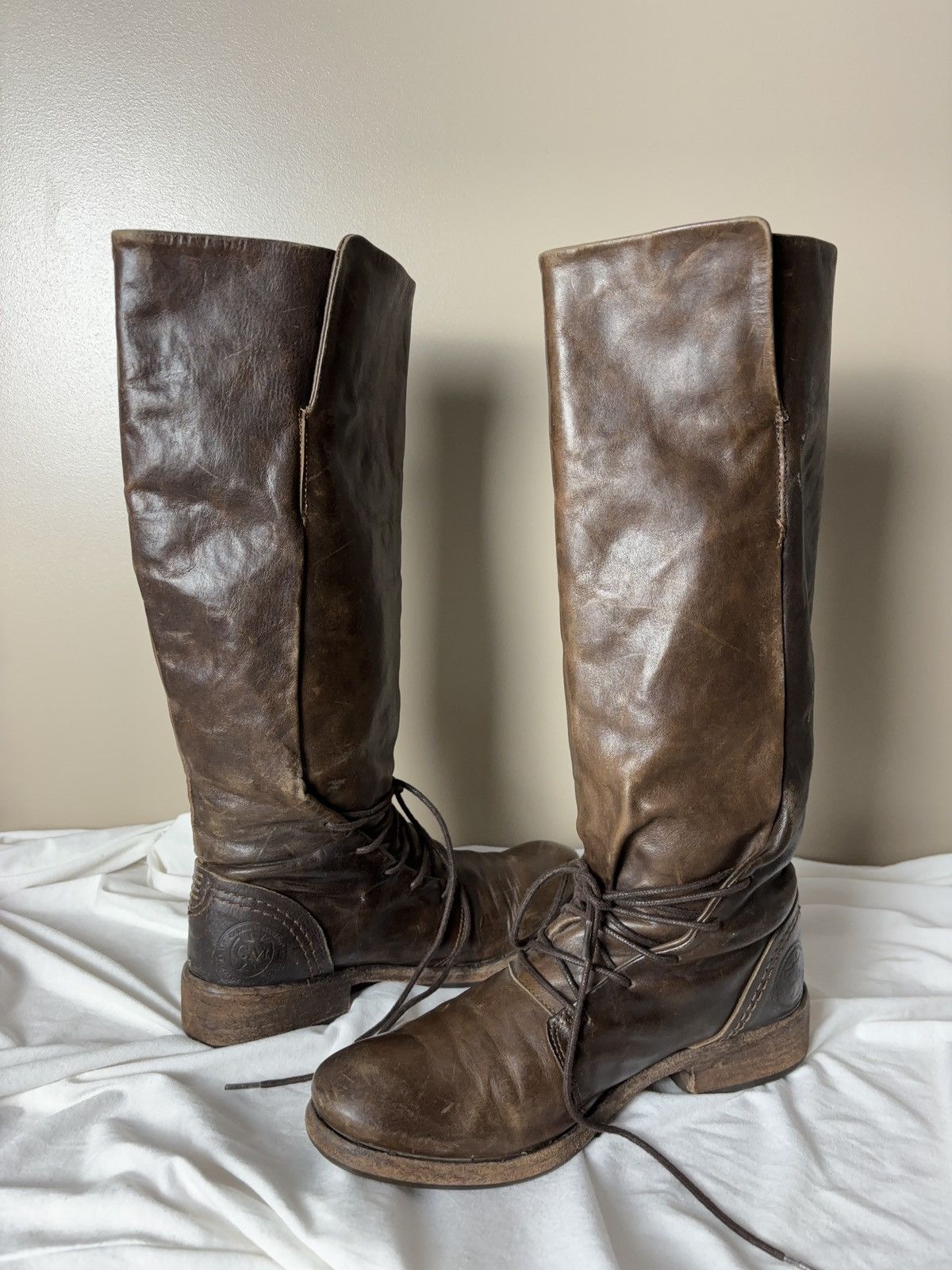 Leather LEATHER BONDAGE MOTO BOOTS LACE UP Size US 7 / IT 37 - 1 Thumbnail