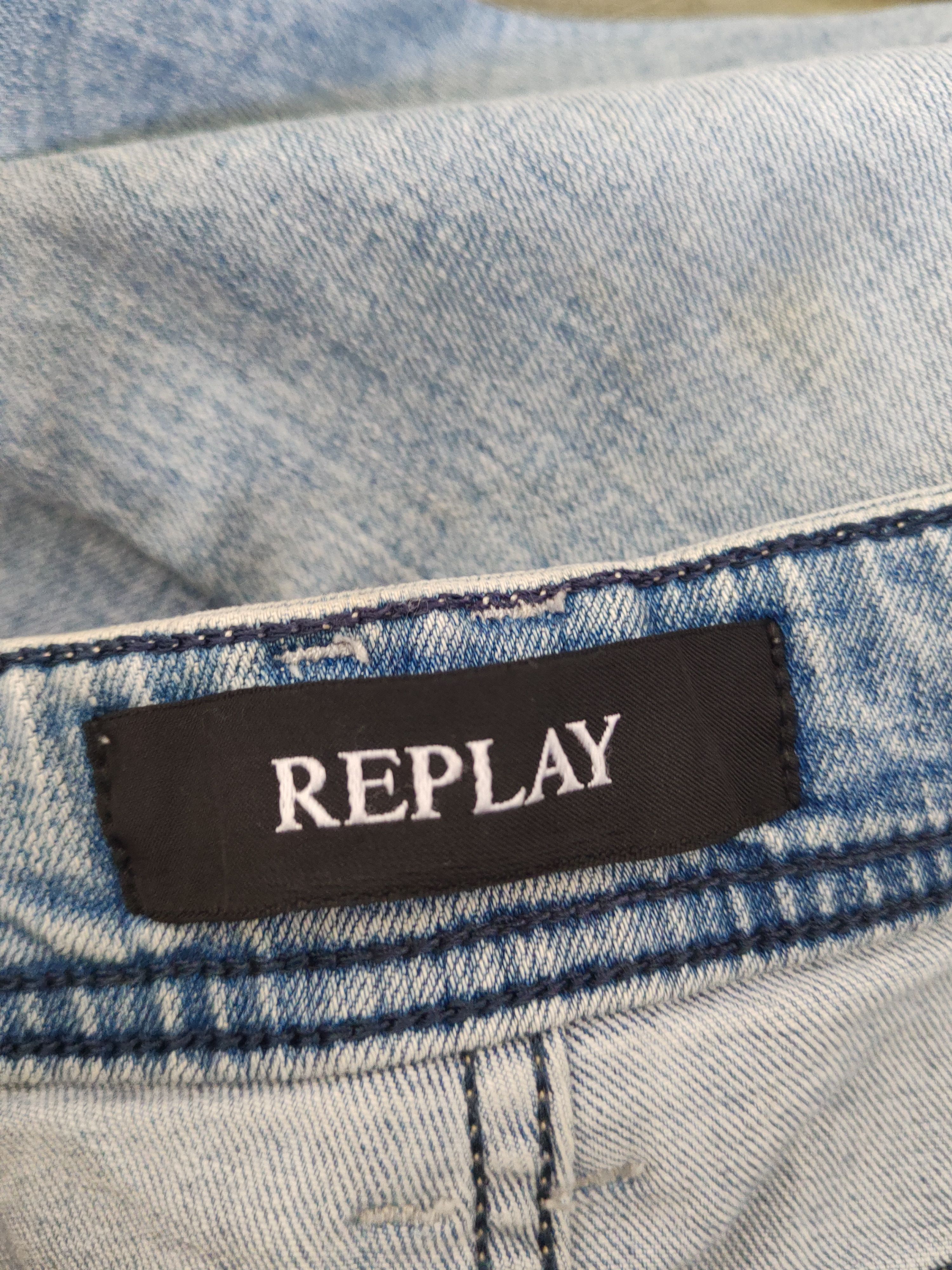 Replay Replay Light Blue Distressed Ripped denim Jeans #W1878 Size US 33 - 19 Thumbnail
