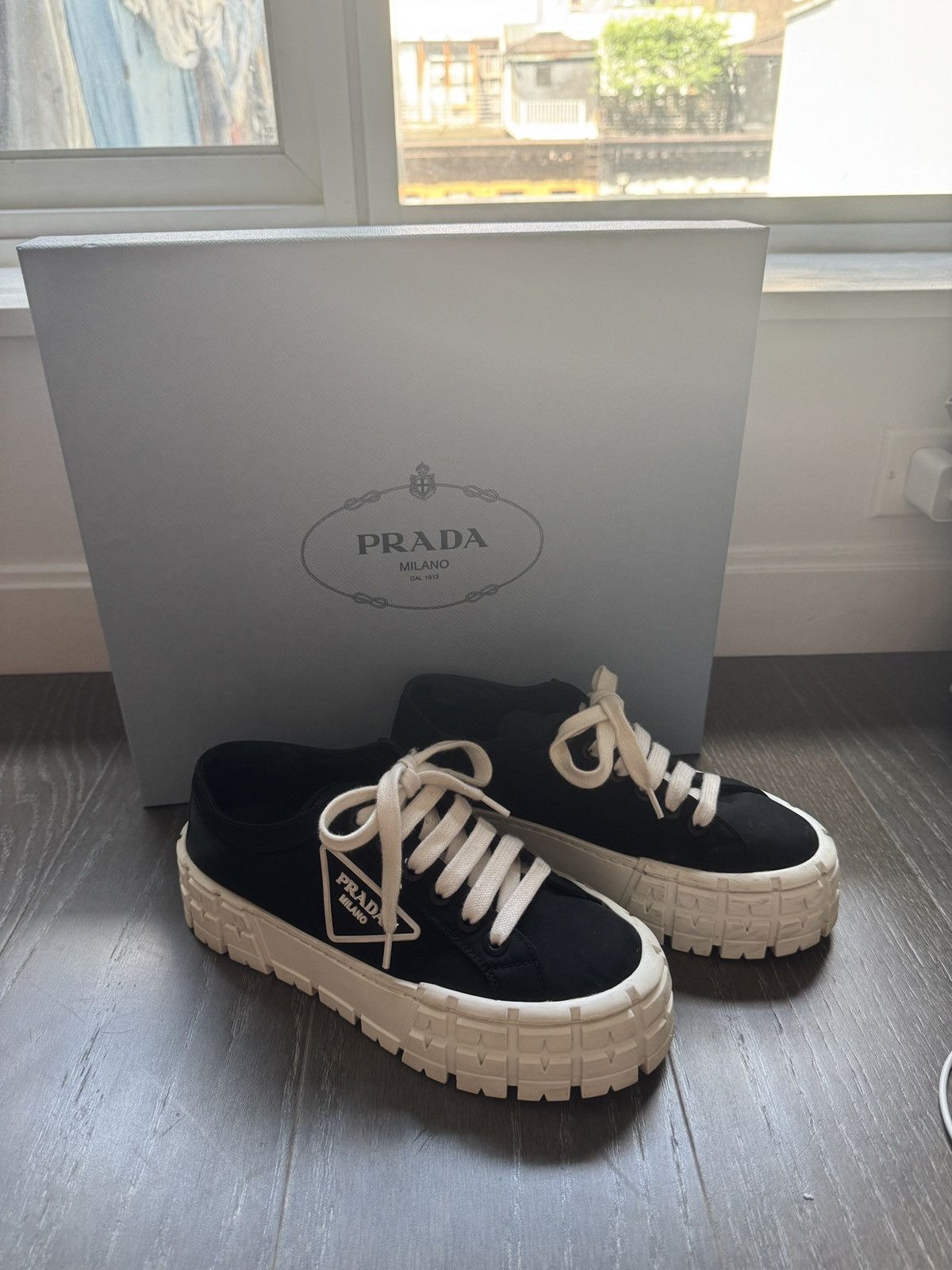 Prada Prada Double Wheel Re-nylon Gabardine Sneakers Size US 7 / IT 37 - 9 Thumbnail