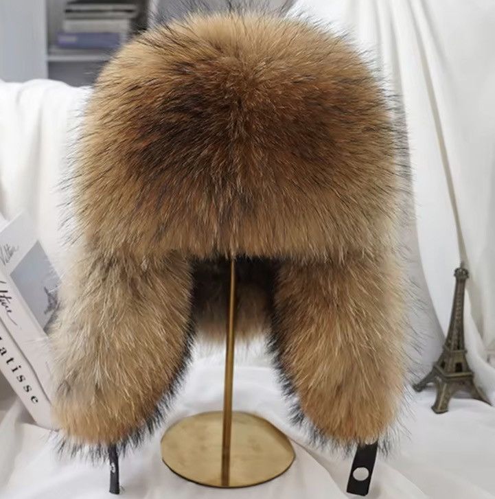 Real Fur Ushanka Winter Russian Hat Size M