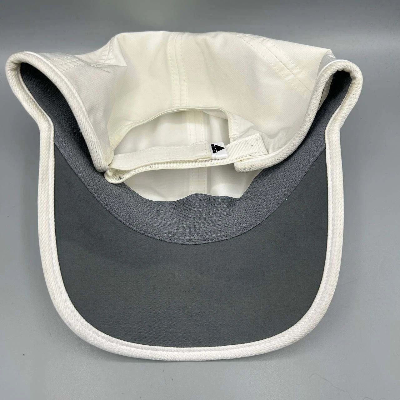 Adidas Adidas 3 Stripes Aeroready Hat Men White Gray Strap Back Cap Size ONE SIZE - 4 Thumbnail