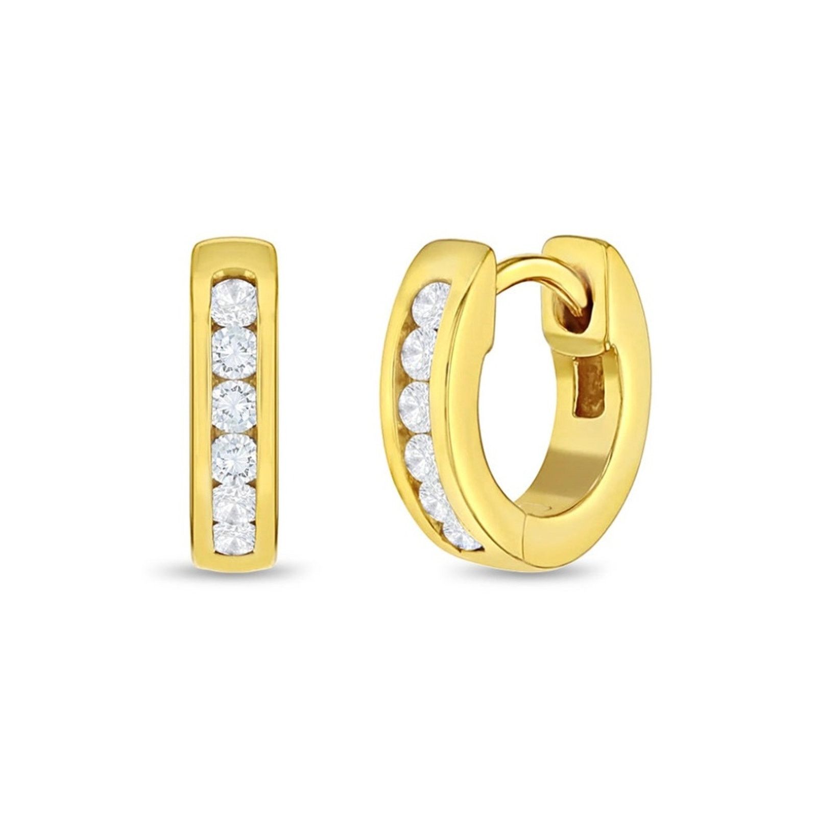 Other Channel Set CZ Kids Earrings Size ONE SIZE - 1 Preview
