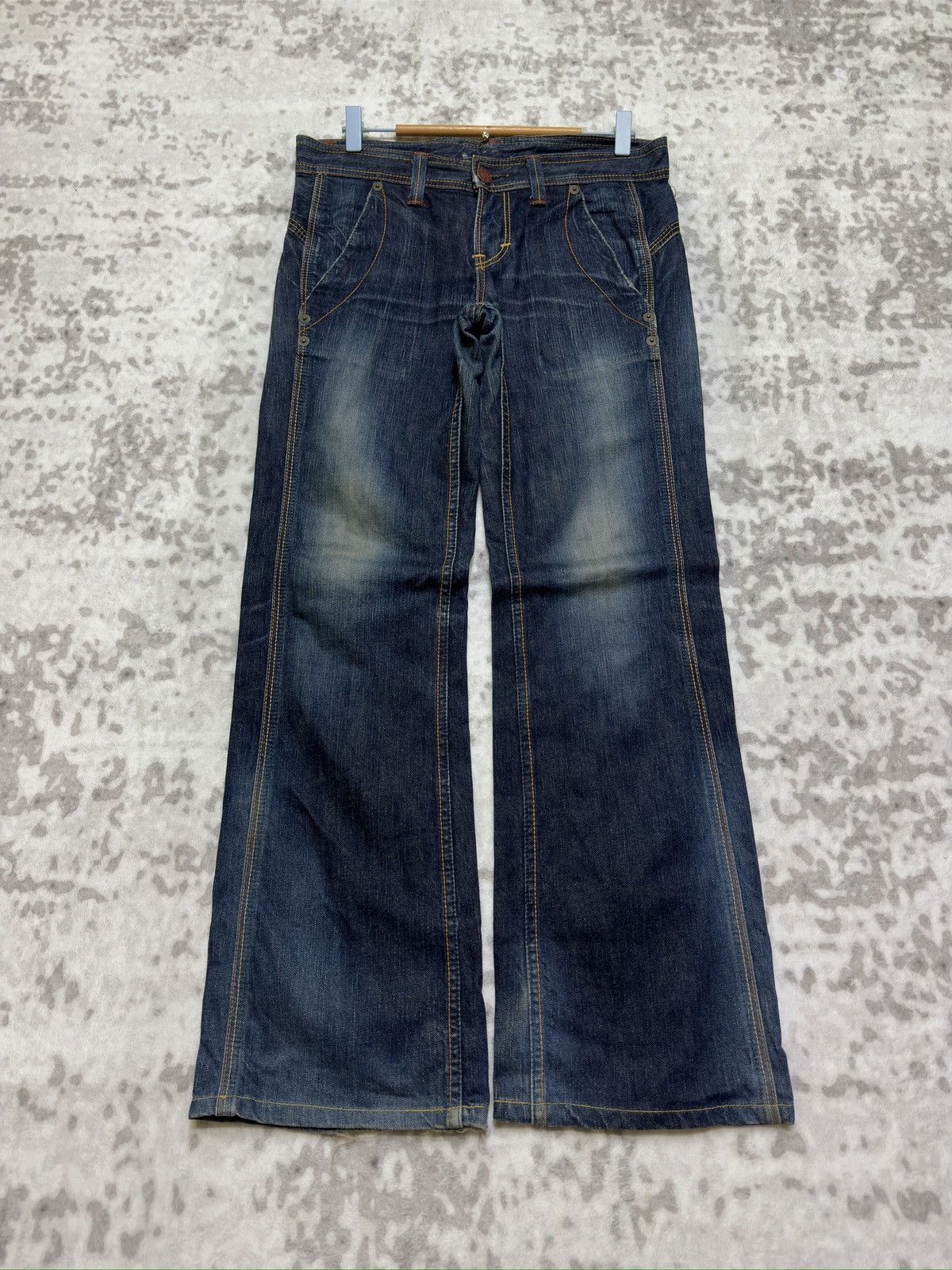 Edwin Vintage Edwin 503 Blue Trip Flared Denim Jeans Size US 31 - 2 Thumbnail