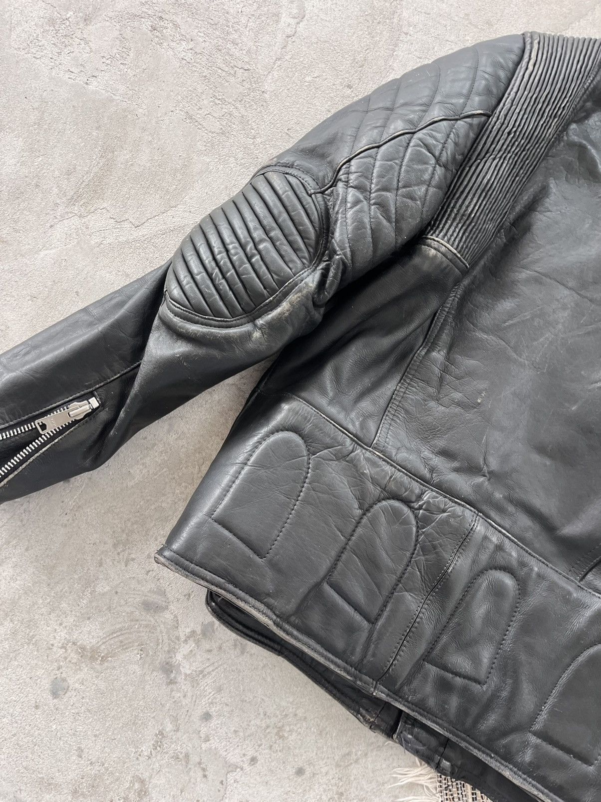Genuine Leather Vintage Harley Davidson style Faded Black Moto Bomber Jacket Size US L / EU 52-54 / 3 - 17 Thumbnail