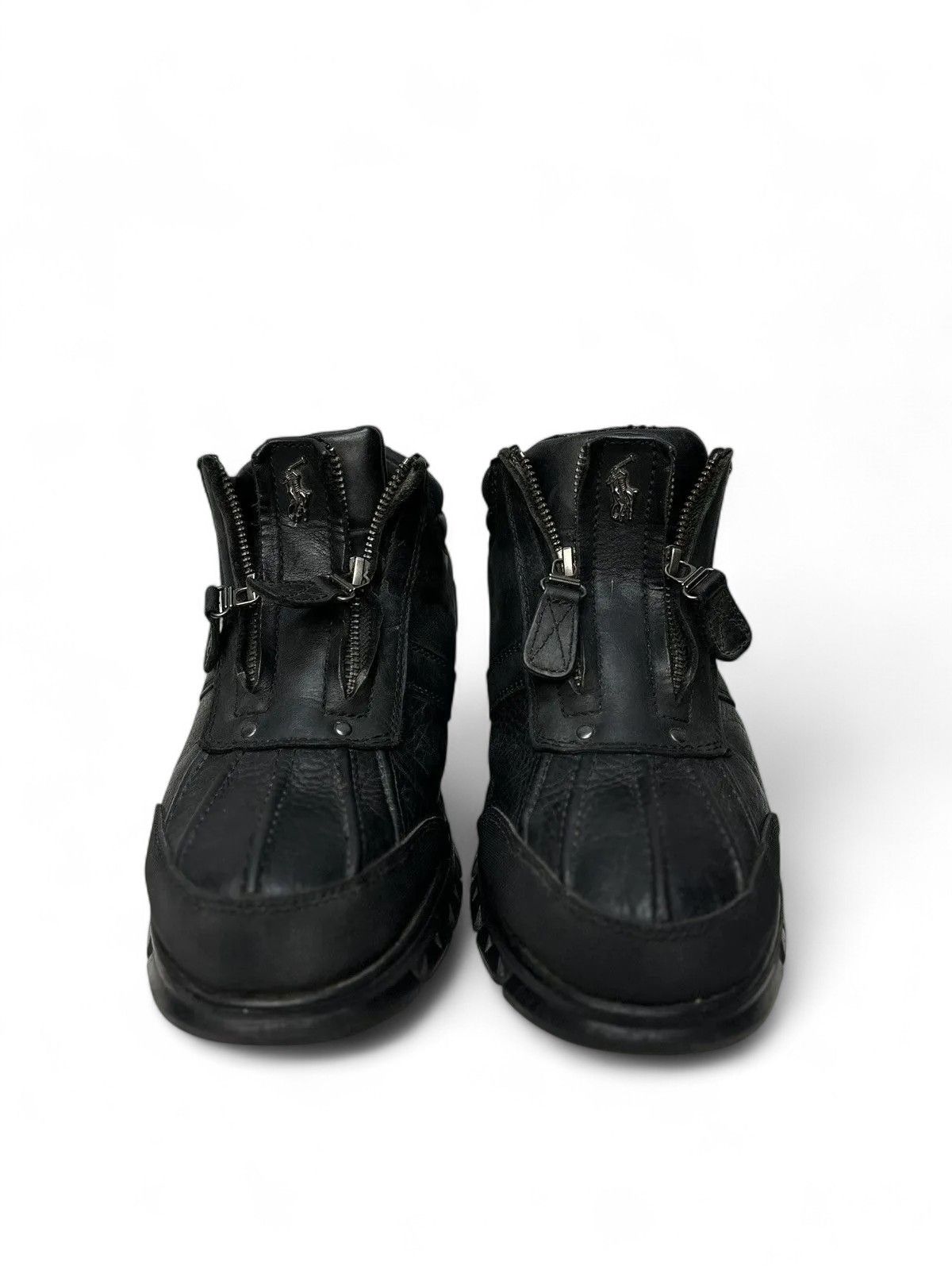RRL Ralph Lauren Vintage Polo Ralph Lauren Black Tech Zip Leather Shoes Y2K Size US 8.5 / EU 41-42 - 2 Thumbnail