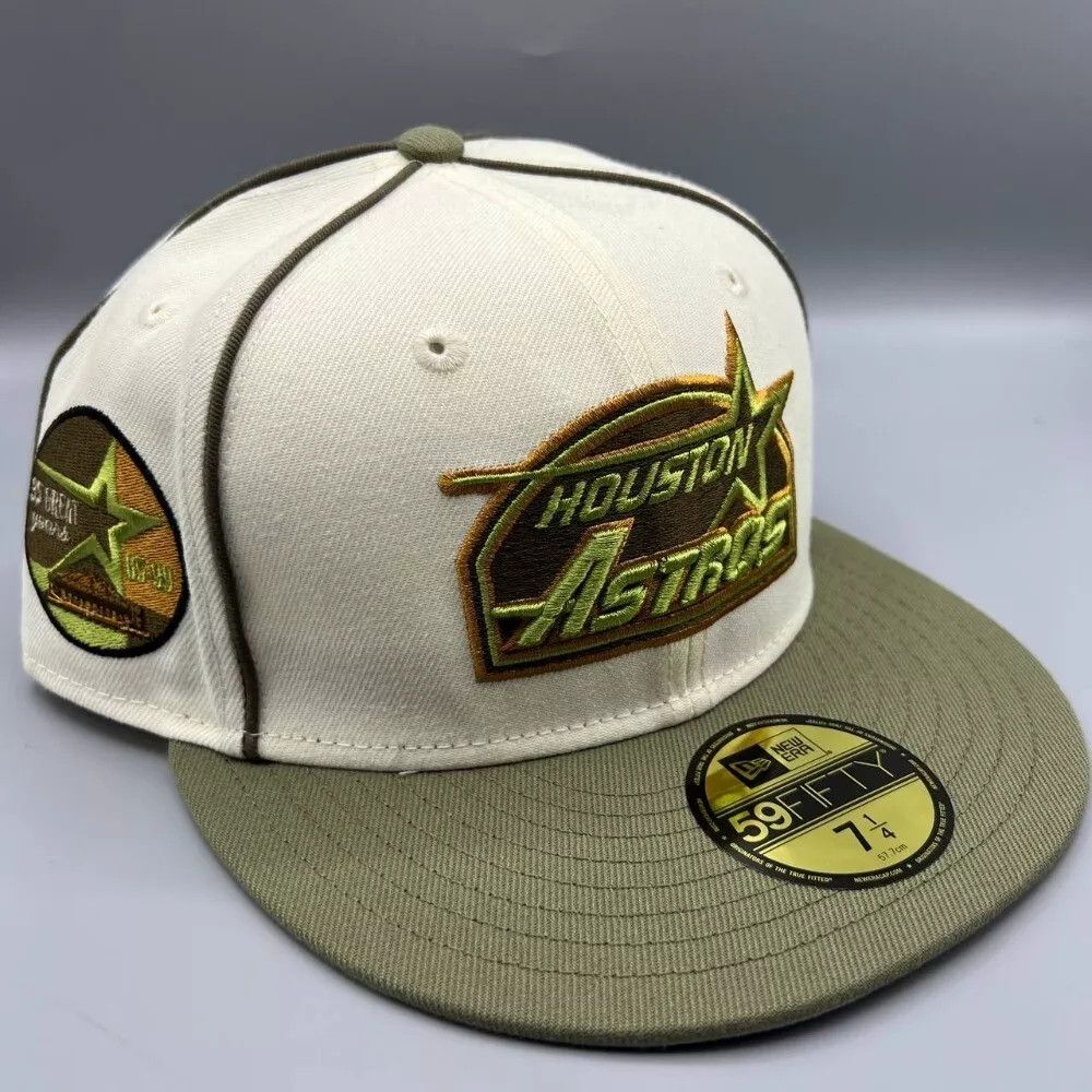 New Era Houston Astros Hat Men 7 1/4 59Fifty New Era Fitted Cap Size ONE SIZE - 1 Thumbnail