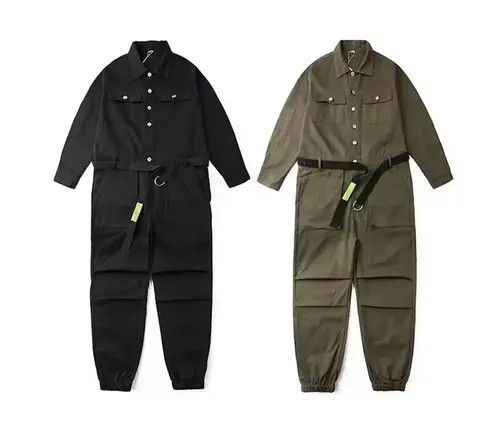 Japanese Brand 21SS Indigo Union Japan Military Green Worker Jumpsuits Size US 33 - 4 Thumbnail