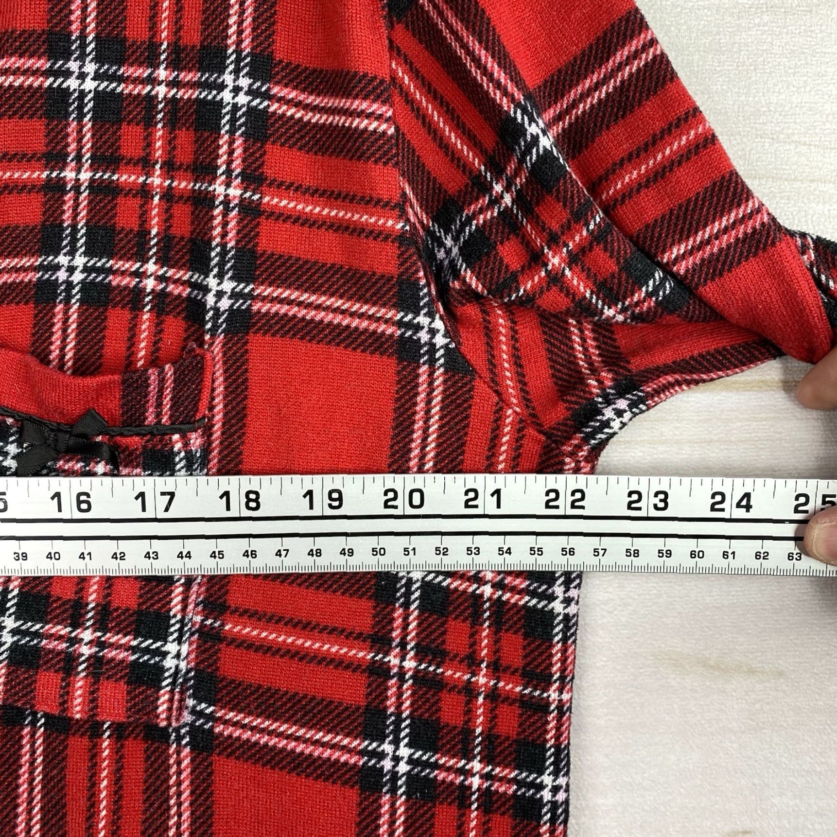 Laura Ashley Laura Ashley Womens XL Sleepshirt Plaid Nightgown Red Pocket Button V-Neck Soft Cozy Thermal Knit Flannel Lightweight Fall Winter 90s Theme (None) Size XL / US 12-14 / IT 48-50 - 4 Thumbnail
