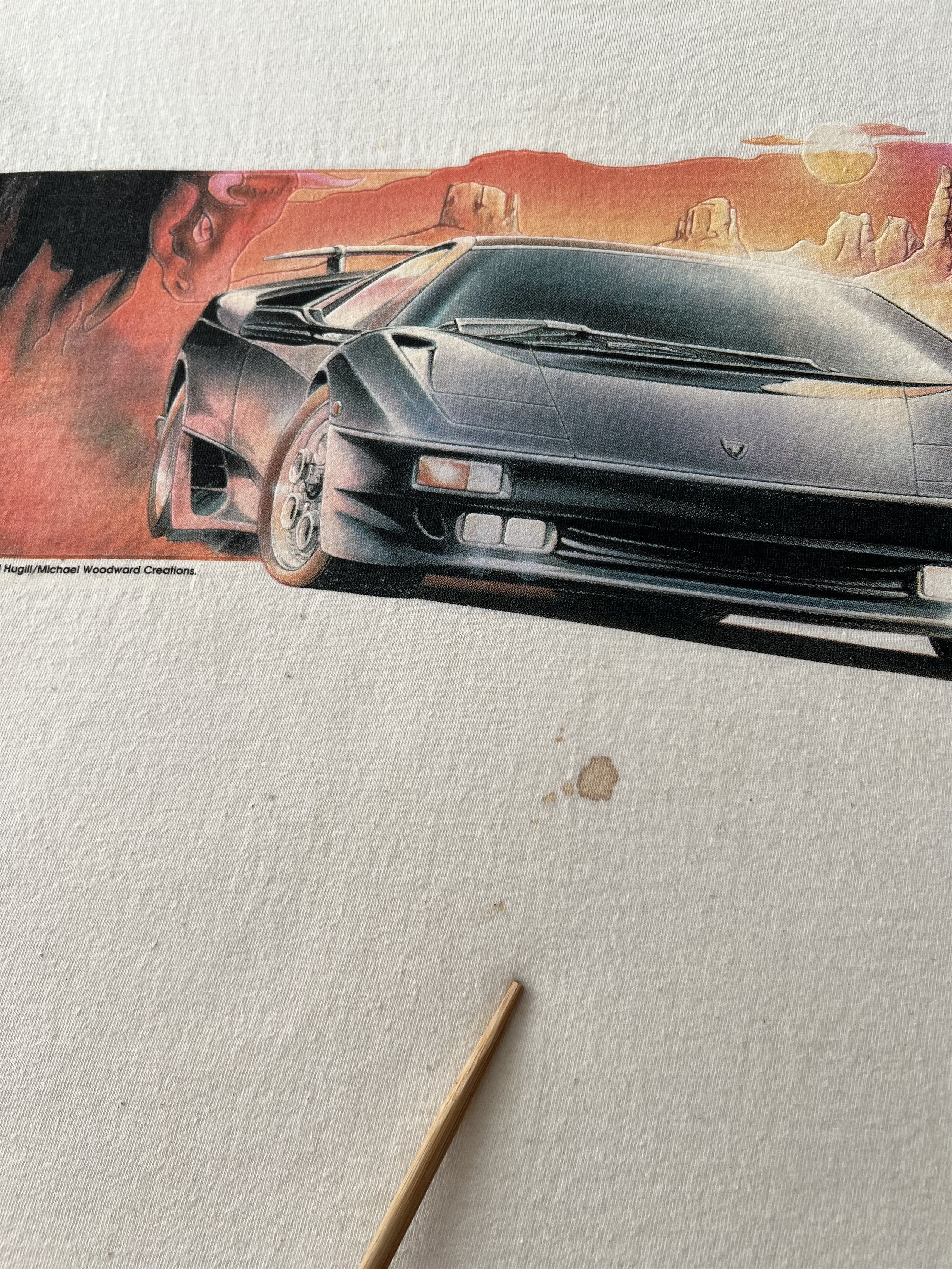 Vintage Vintage 1996 Lamborghini Diablo Promo White T-shirt Size US L / EU 52-54 / 3 - 7 Thumbnail