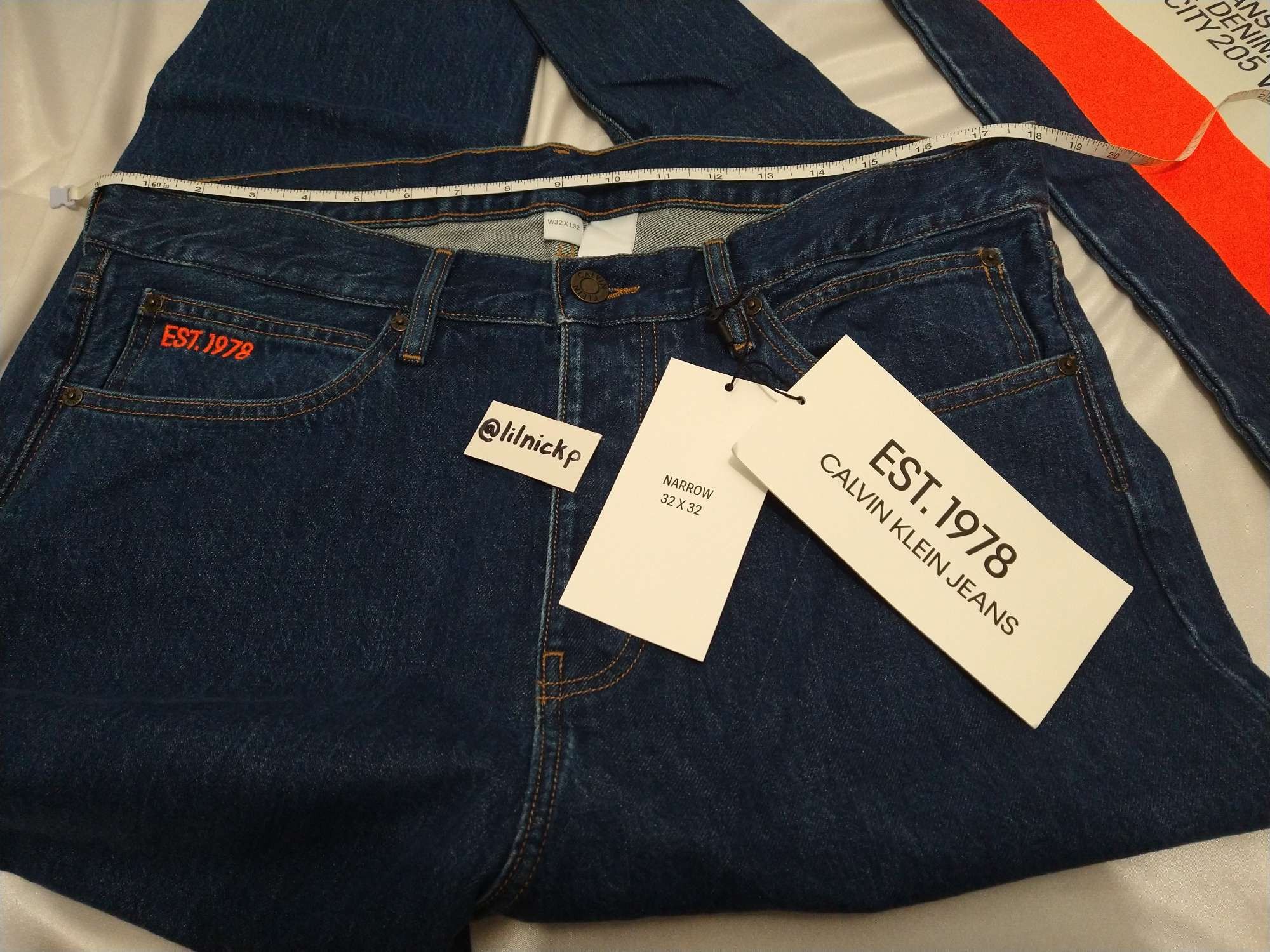 Calvin Klein 205W39NYC EST. 1978 Narrow Leg Apollo Blue Jeans Size US 32 / EU 48 - 5 Thumbnail
