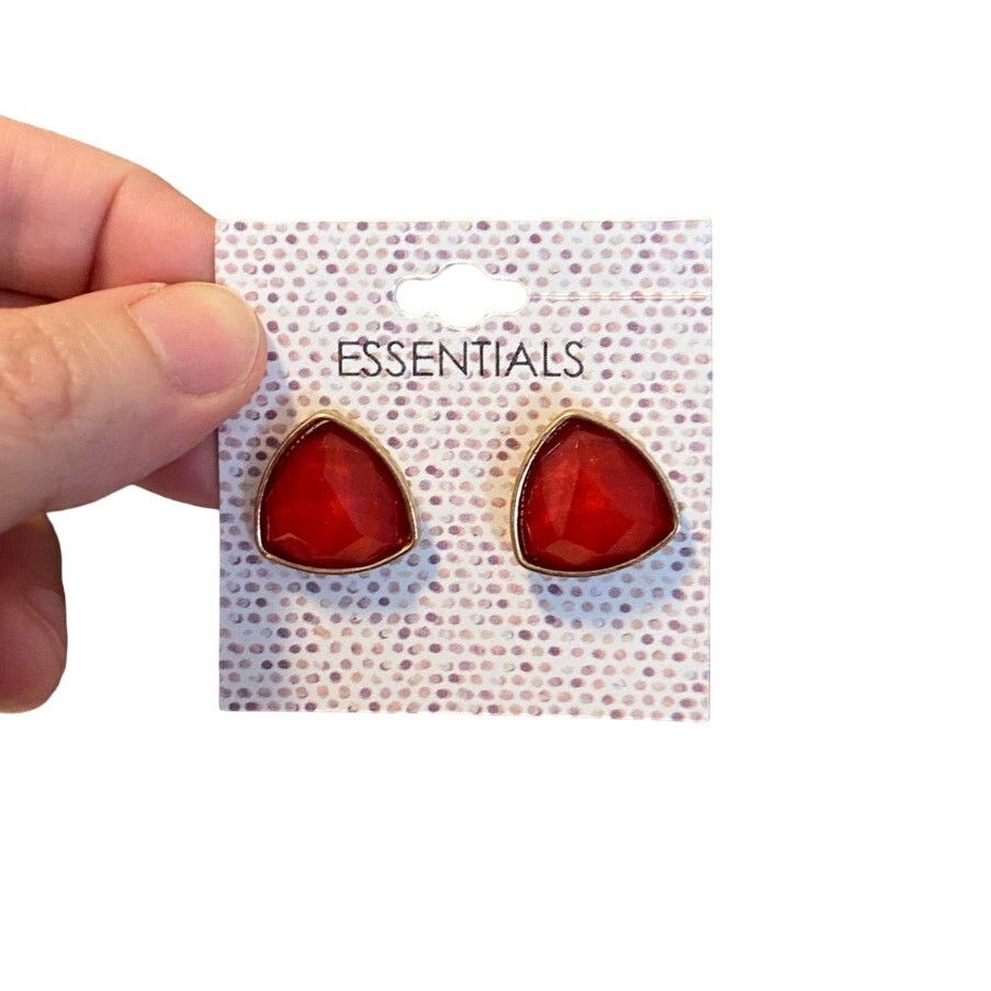 Other Red triangle earrings gold tone Size ONE SIZE - 1 Thumbnail