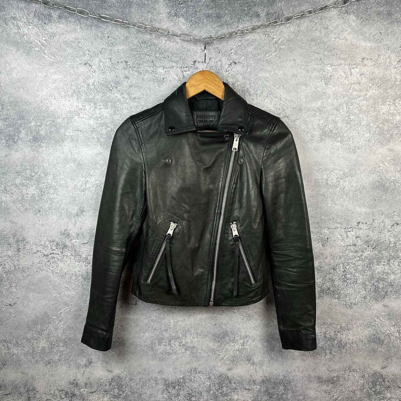 Allsaints Allsaints Leather Jacket Women's Size US 0 Long Sleeve Size XS / US 0-2 / IT 36-38 - 2 Thumbnail
