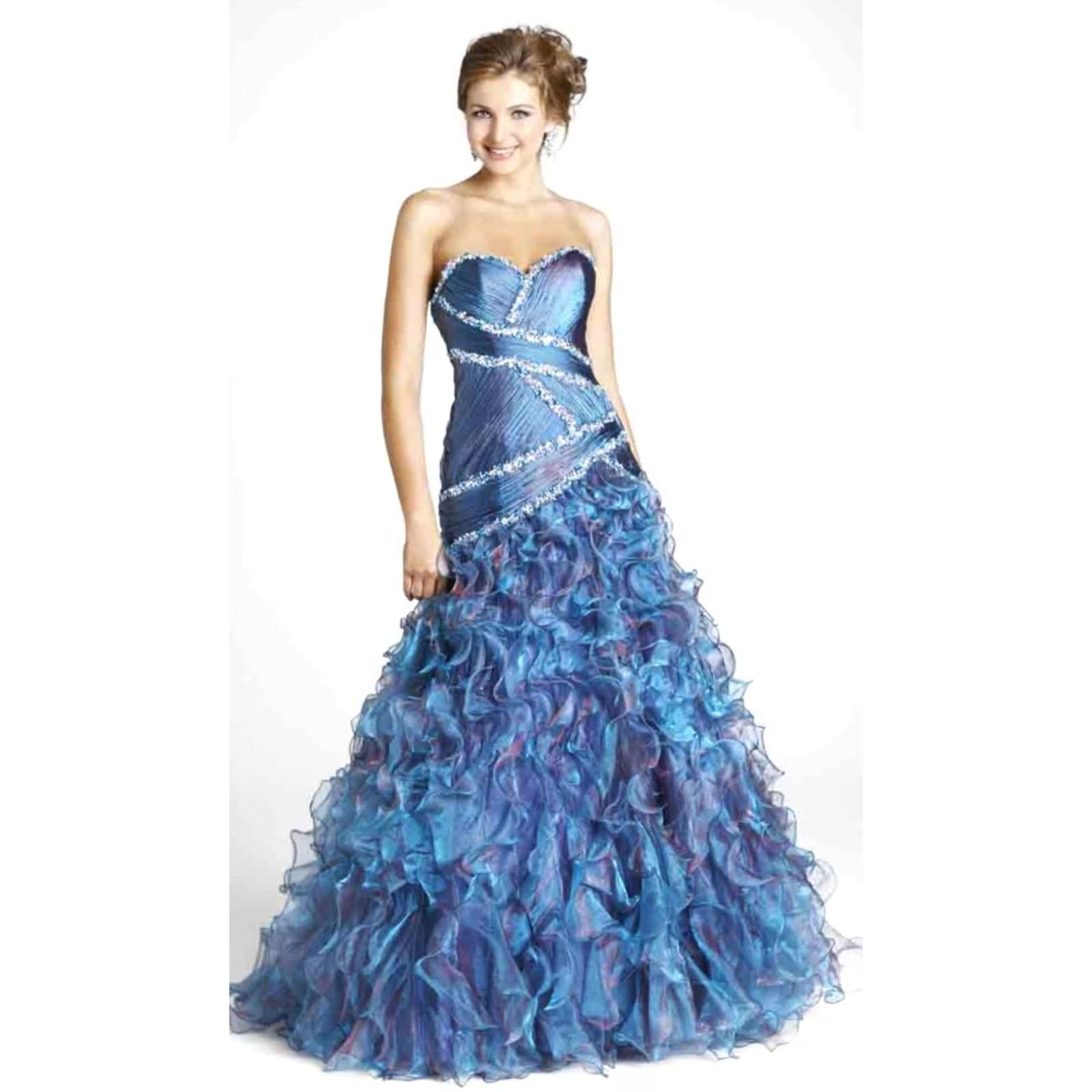 Vintage ALEXIA DESIGNS Purple Pearl Beaded Strapless Embellished Gown - Pageant Prom Quinceanera Long Dress, Purple, 2, Womens, Strapless, Formal, Dress Size XS / US 0-2 / IT 36-38 - 2 Thumbnail