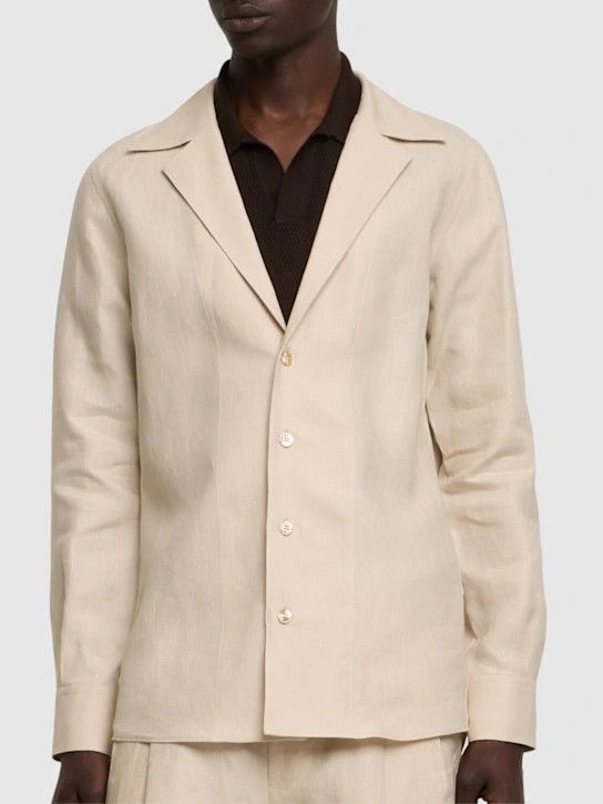 Dolce & Gabbana o1lsvrm0425 Long Sleeve Linen Shirt in Beige Size US L / EU 52-54 / 3 - 3 Thumbnail