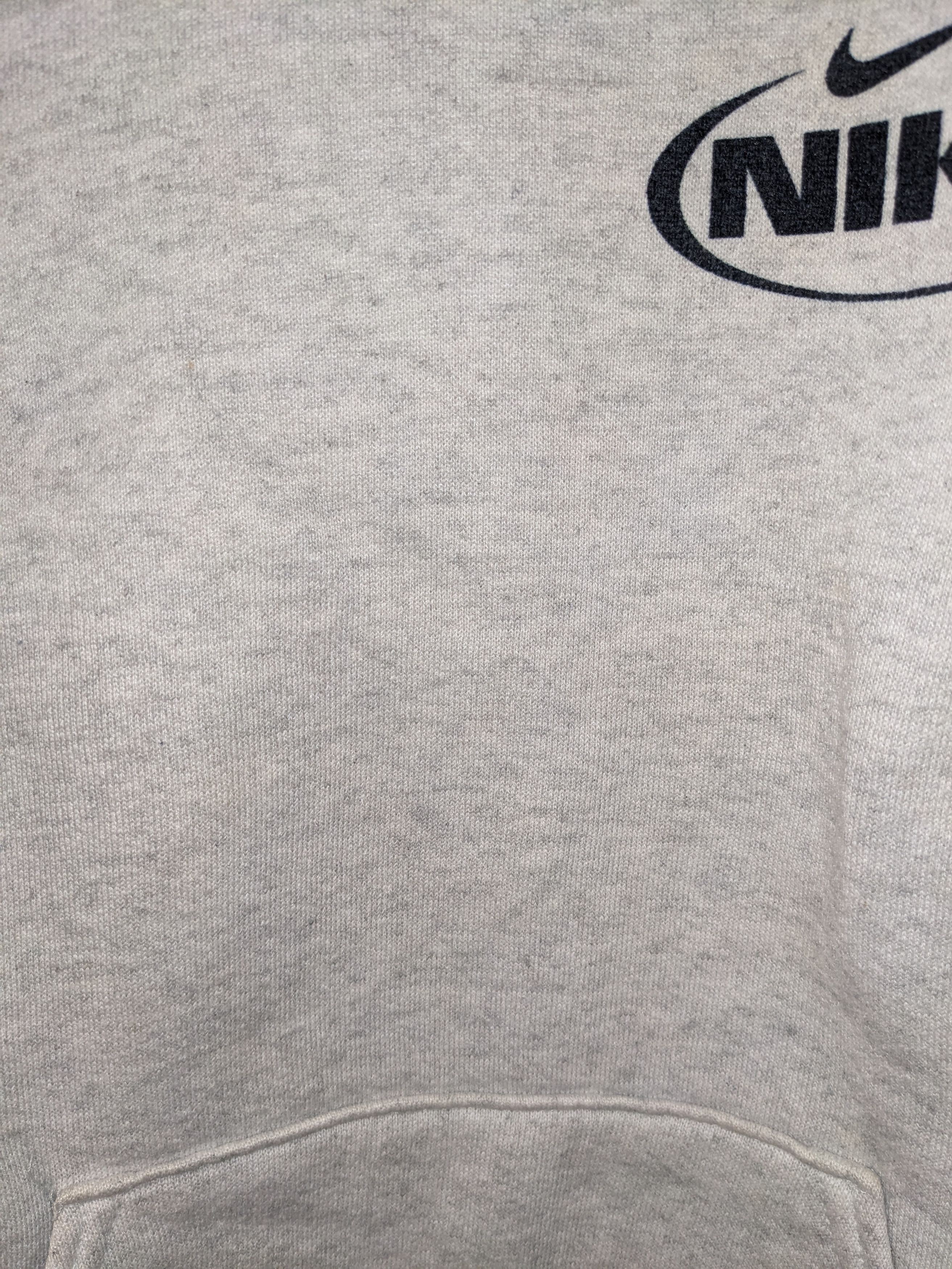 Nike × Vintage Vintage 90s Nike Swoosh Essential Gray YOUTH X-Large Hoodie Size US XL / EU 56 / 4 - 7 Thumbnail
