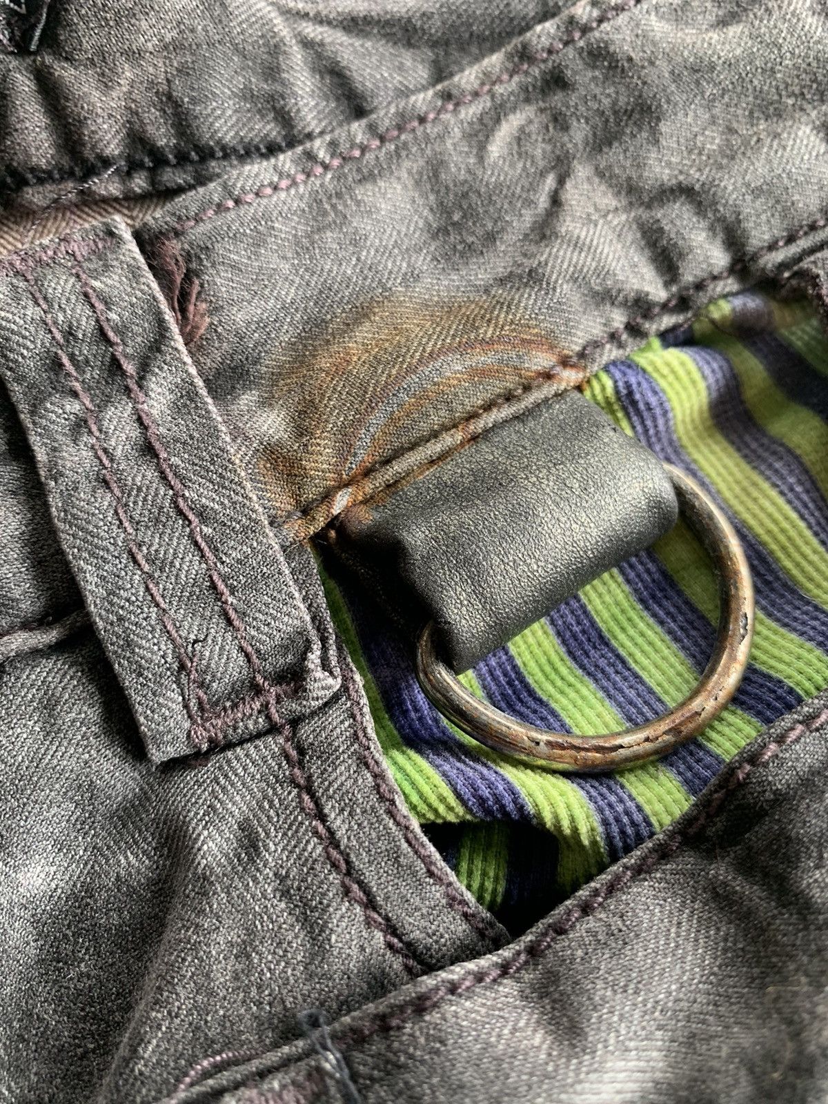 If Six Was Nine FLARE RAIN DOUBLE WAIST PUNK SKULL CUSTOM DISTRESSED DENIM Size US 28 / EU 44 - 20 Thumbnail