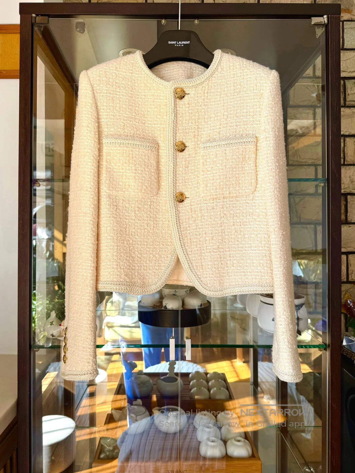 Celine CELINE White Gold Three-Button Jacket| Size XS / US 0-2 / IT 36-38 - 1 Thumbnail