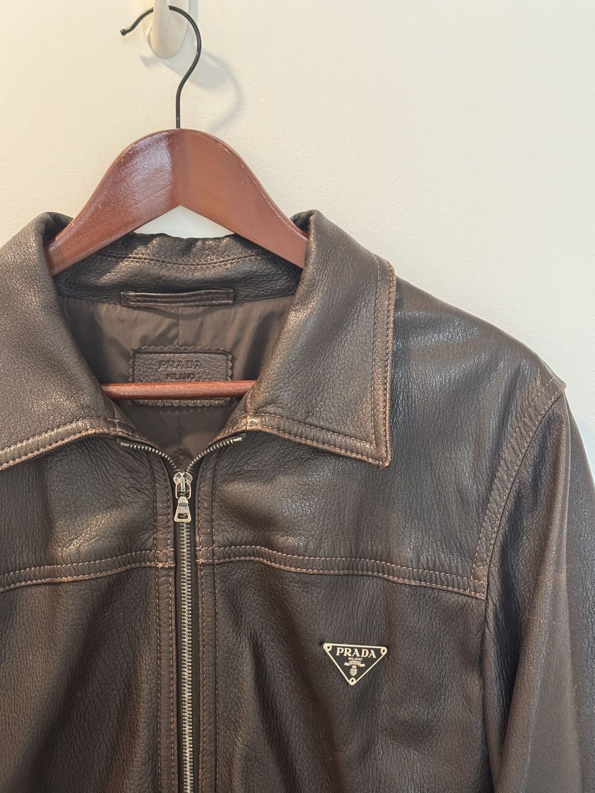 Prada Vintage Prada Leather Jacket Size US M / EU 48-50 / 2 - 2 Thumbnail
