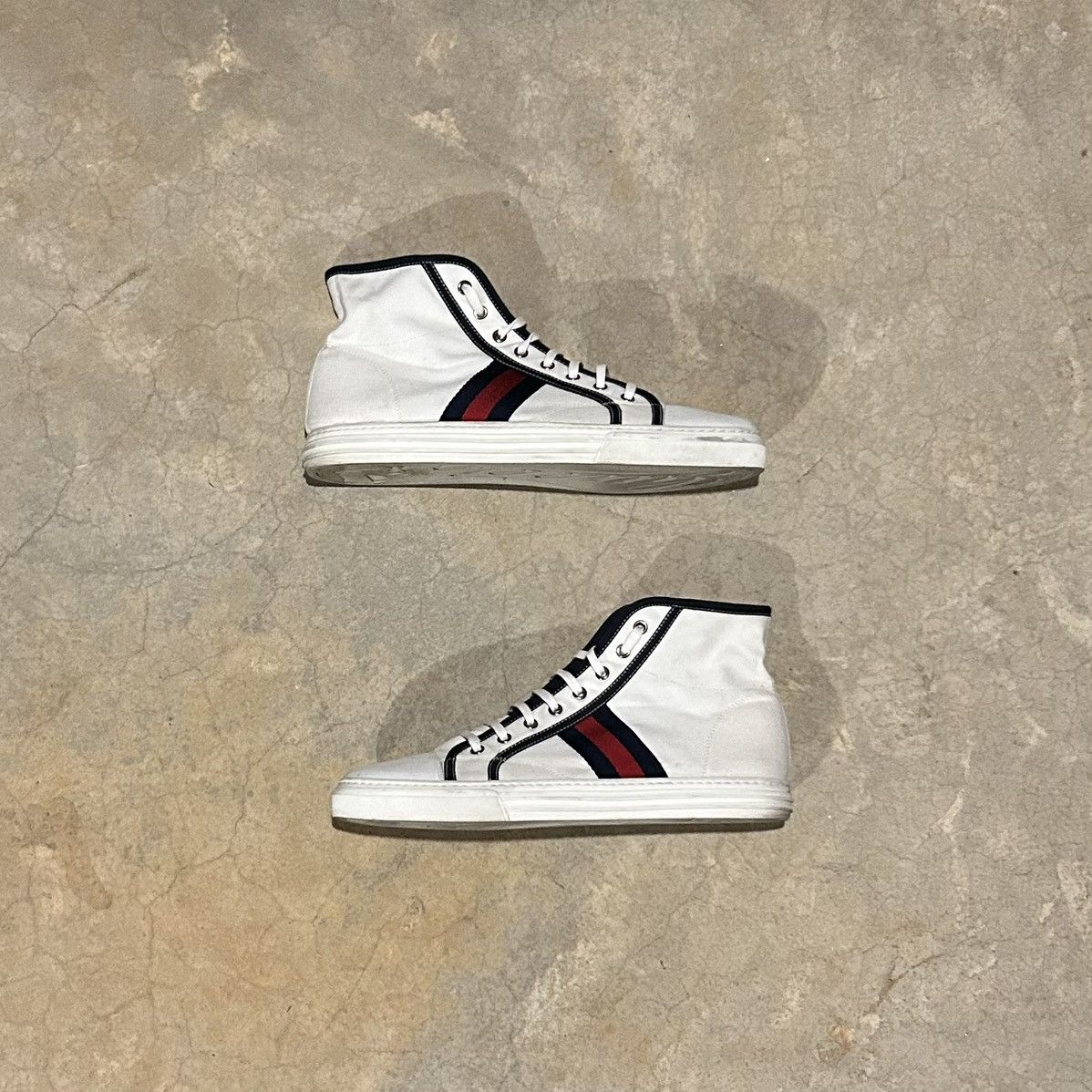Designer × Gucci Gucci Canvas Signature Web High Top Shoes US 9 Size US 9 / EU 42 - 3 Thumbnail