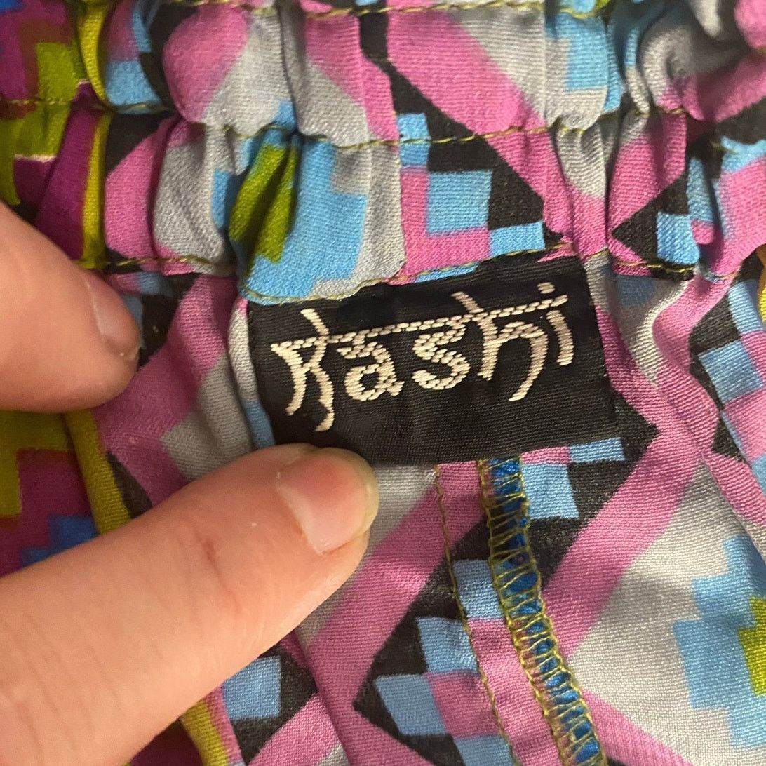 Other Boho Festival Geometric Print Wide Leg Rayon Pants Rashi Size 27" / US 4 / IT 40 - 3 Thumbnail