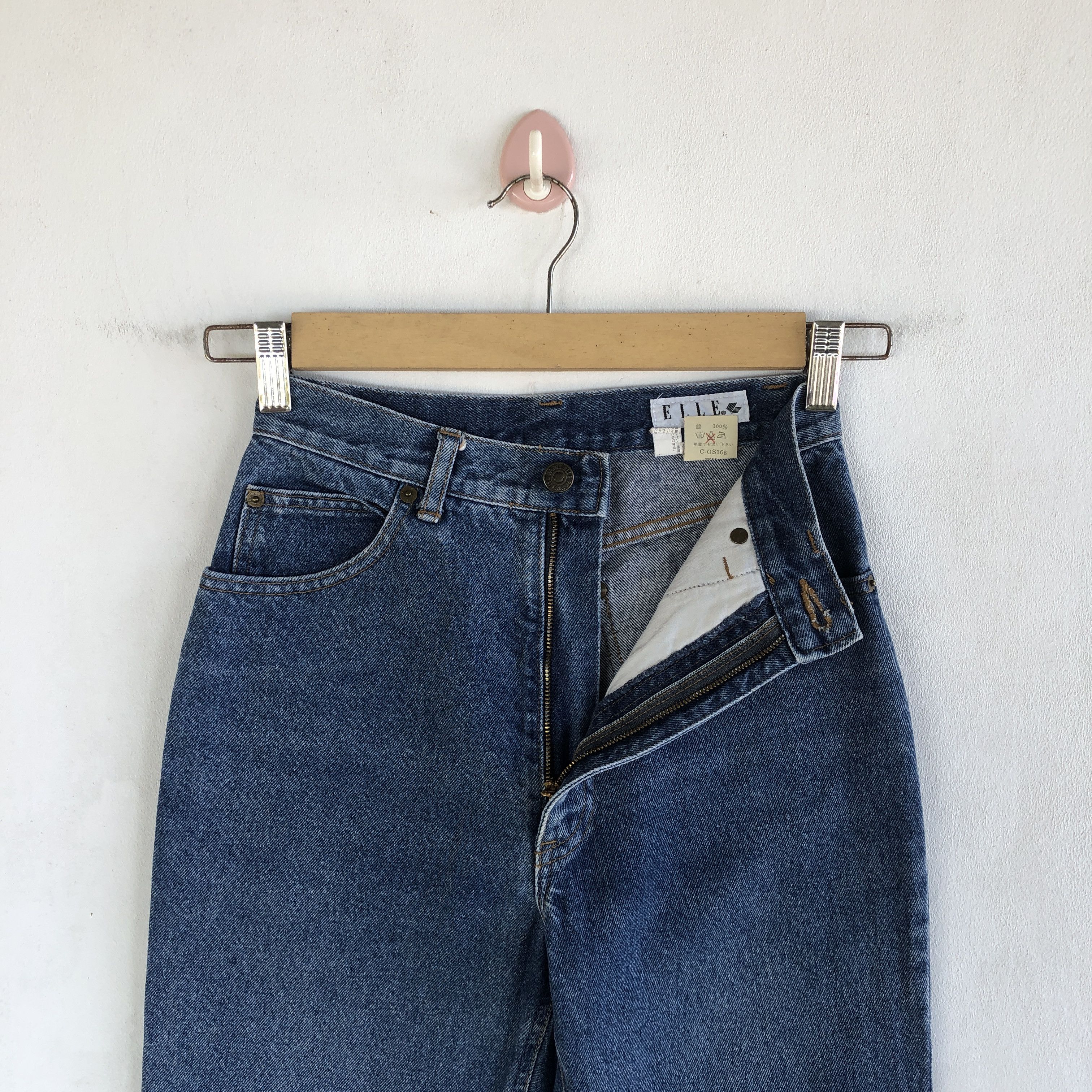 Japanese Brand Vintage 90s Elle Faded Jeans Elle Tapered Denim Size 22" - 5 Thumbnail