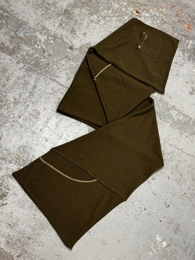 Dolce & Gabbana AW2003 Dolce & Gabbana Green Double Pocket Wool Scarf Size ONE SIZE - 5 Thumbnail