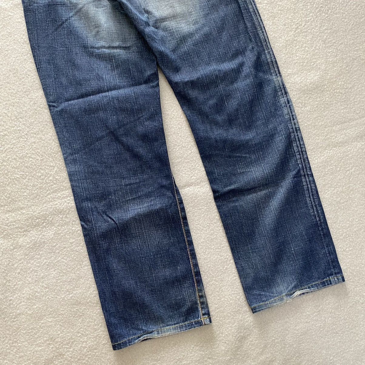 Japanese Brand Vintage Edwin Blue Trip Distressed Leather Pocket Jeans w34 Size US 34 / EU 50 - 7 Thumbnail