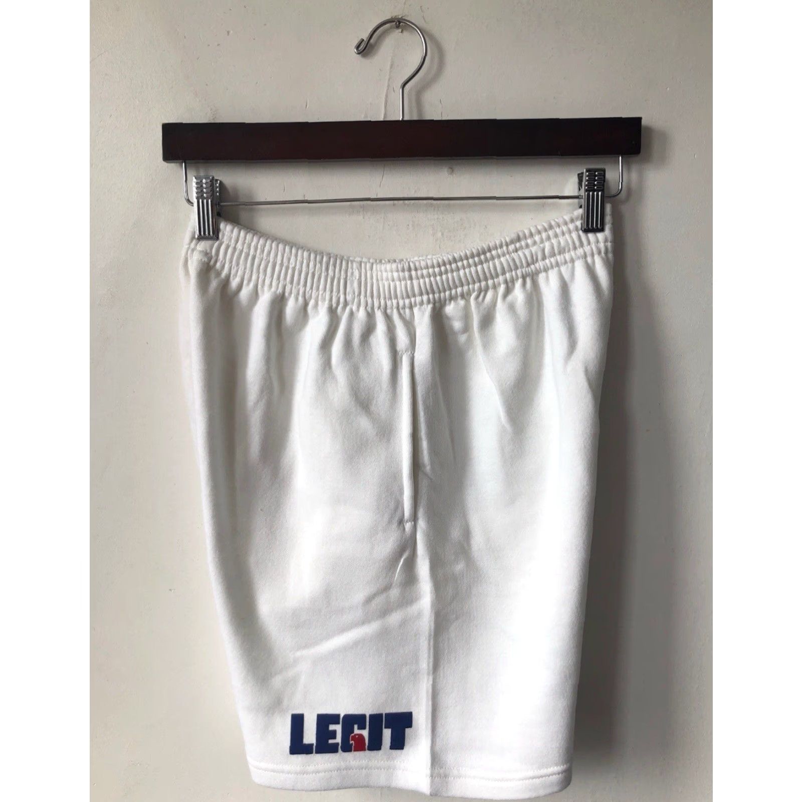 Russell Athletic VINTAGE Russell Athletic Sweat Shorts Mens M White 90s NWOT Deadstock 13.5” Waist 5.5” Inseam Royal Blue Red Logo Drawstring Pockets Made in USA Legit Size US 31 - 3 Thumbnail