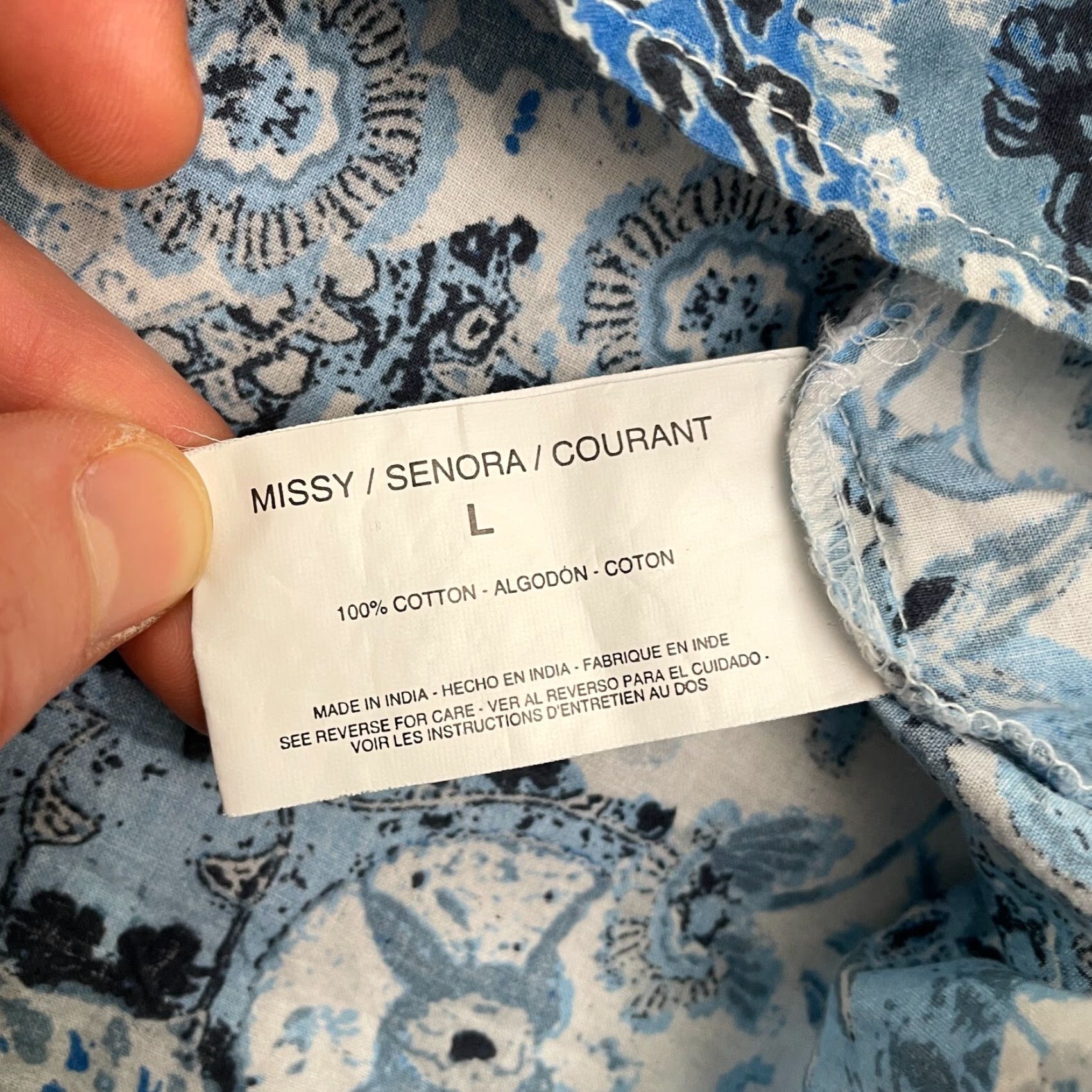 Vintage ERIKA Shirt Womens Large Blue Floral Paisley Long Sleeve Casual Size L / US 10 / IT 46 - 7 Thumbnail
