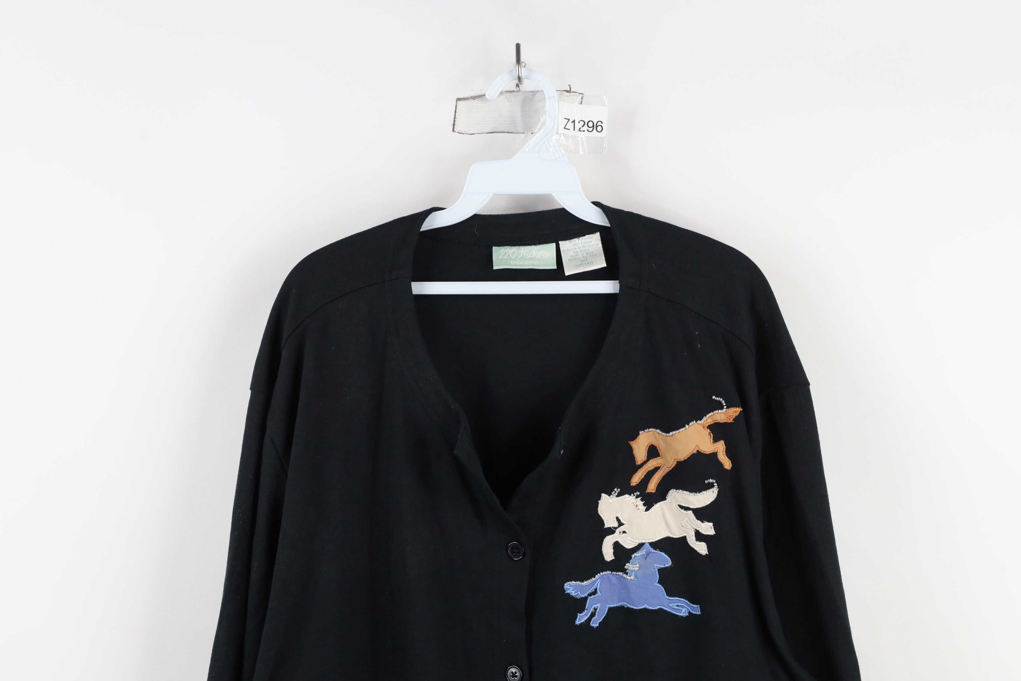 Vintage Vintage 90s Equestrian Lightweight Button Cardigan Sweater Size 3XL / US 20-22 - 2 Thumbnail