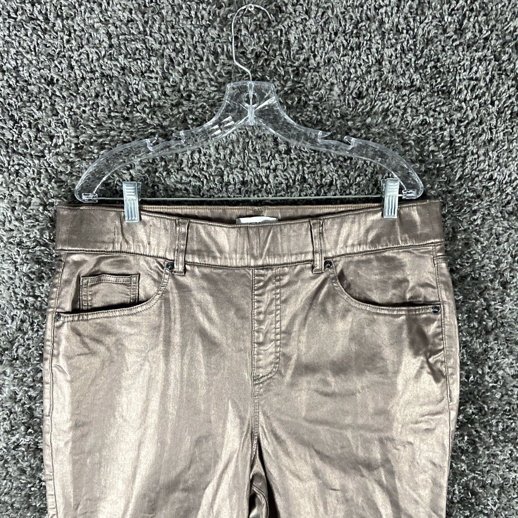 Vintage Lane Bryant Brown Shiny Pants Women’s 16L Size 38" / US 16 / IT 52 - 4 Thumbnail