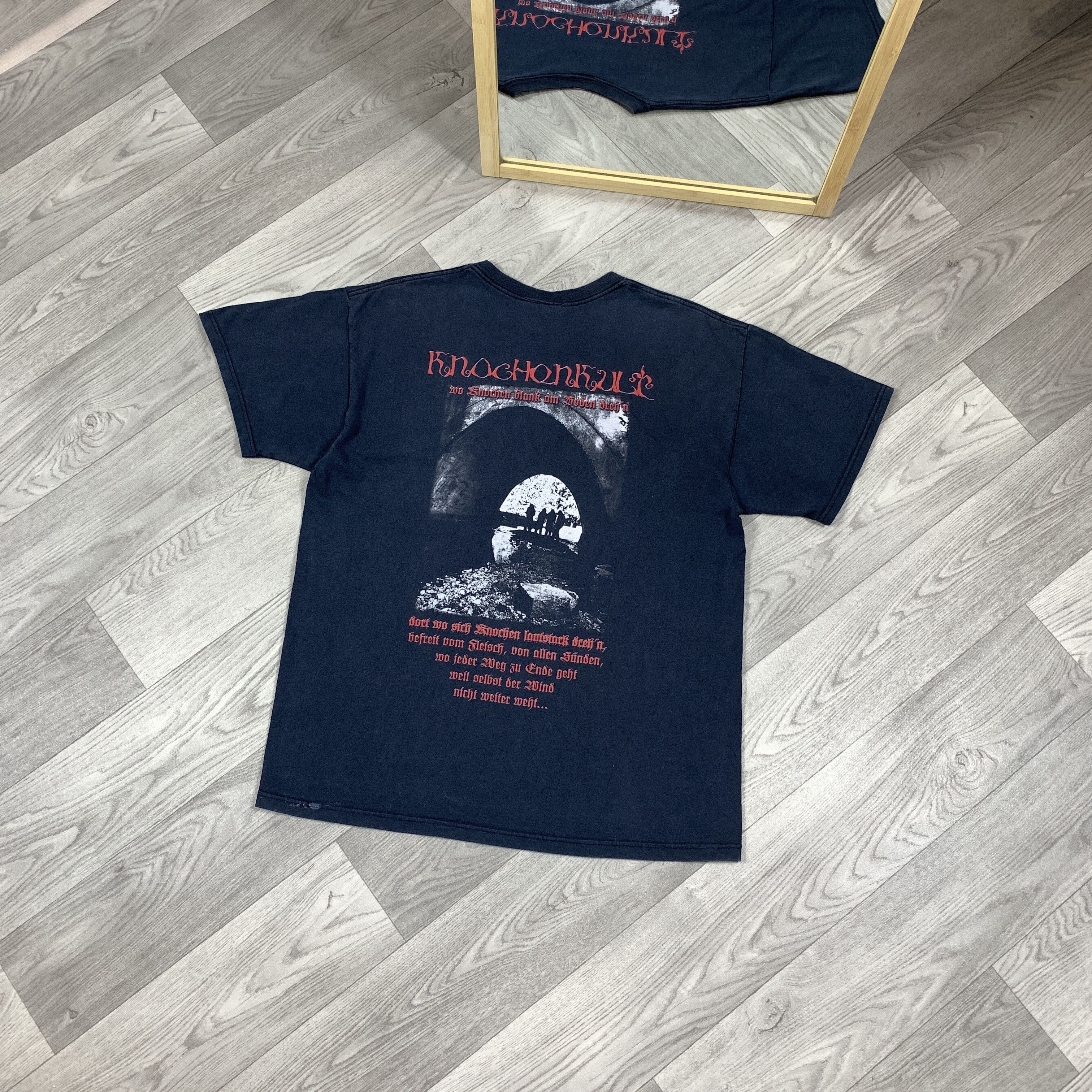 Vintage Vintage Olsaragan Knochonkult 90s Rock Band Black Tee Shirt Size US XL / EU 56 / 4 - 2 Thumbnail