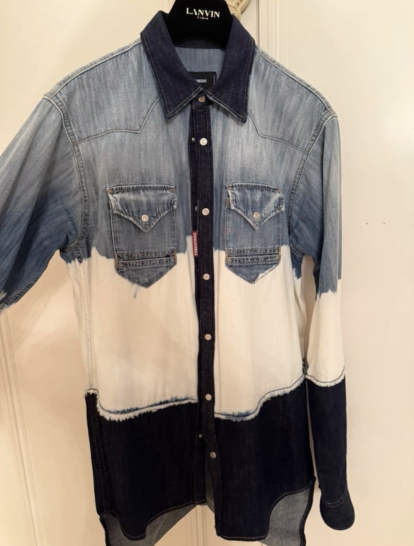 Dsquared2 Dsquared2 Italian-made Tie-Dye Denim Shirt jacket Size US S / EU 44-46 / 1 - 1 Thumbnail